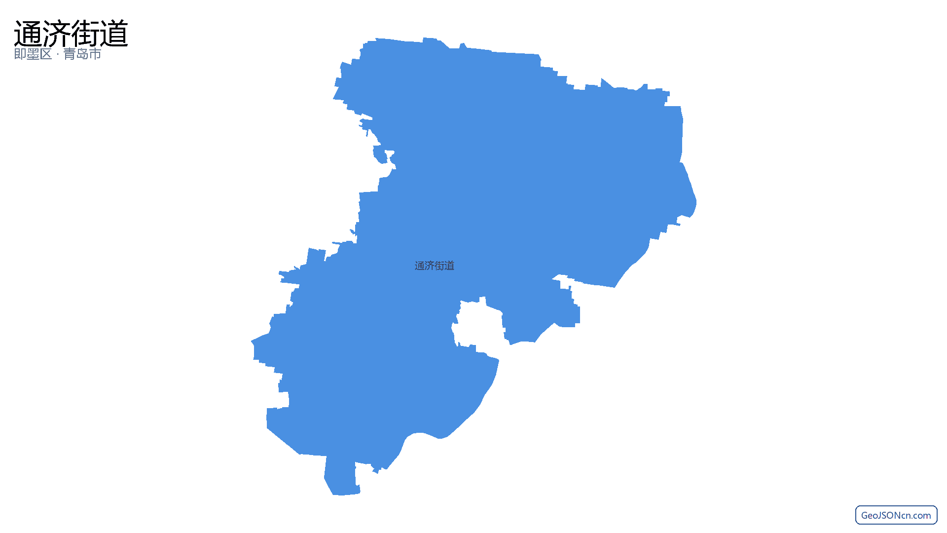 通济街道行政区划边界地图(即墨区·青岛市),提供GeoJSON、SHP矢量边界数据下载及高清地图大图(PNG/JPG) - GeoJSONcn.com