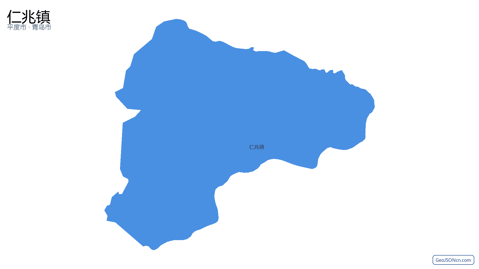 仁兆镇行政区划边界地图(平度市·青岛市),提供GeoJSON、SHP矢量边界数据下载及高清地图大图(PNG/JPG) - GeoJSONcn.com