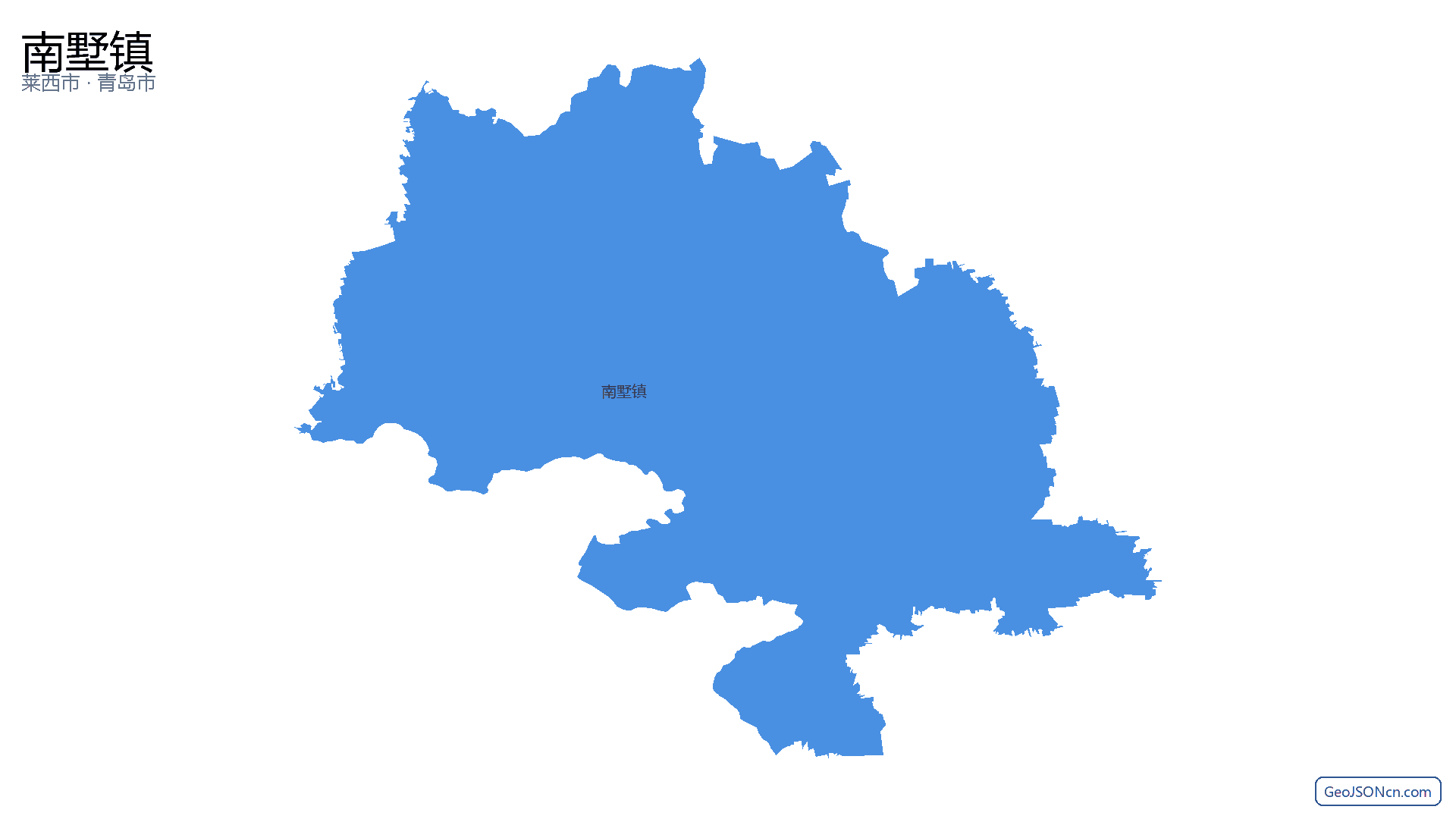 南墅镇行政区划边界地图（莱西市·青岛市）,提供GeoJSON、SHP矢量边界数据下载及高清地图大图(PNG/JPG) - GeoJSONcn.com