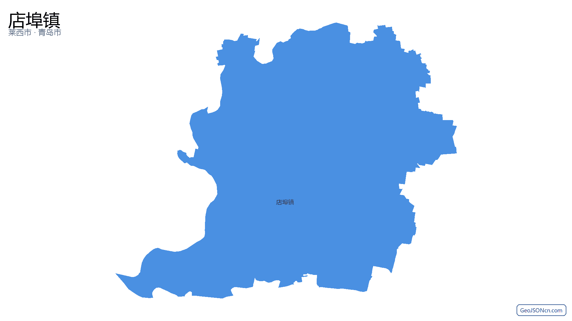 店埠镇行政区划边界地图（莱西市·青岛市）,提供GeoJSON、SHP矢量边界数据下载及高清地图大图(PNG/JPG) - GeoJSONcn.com