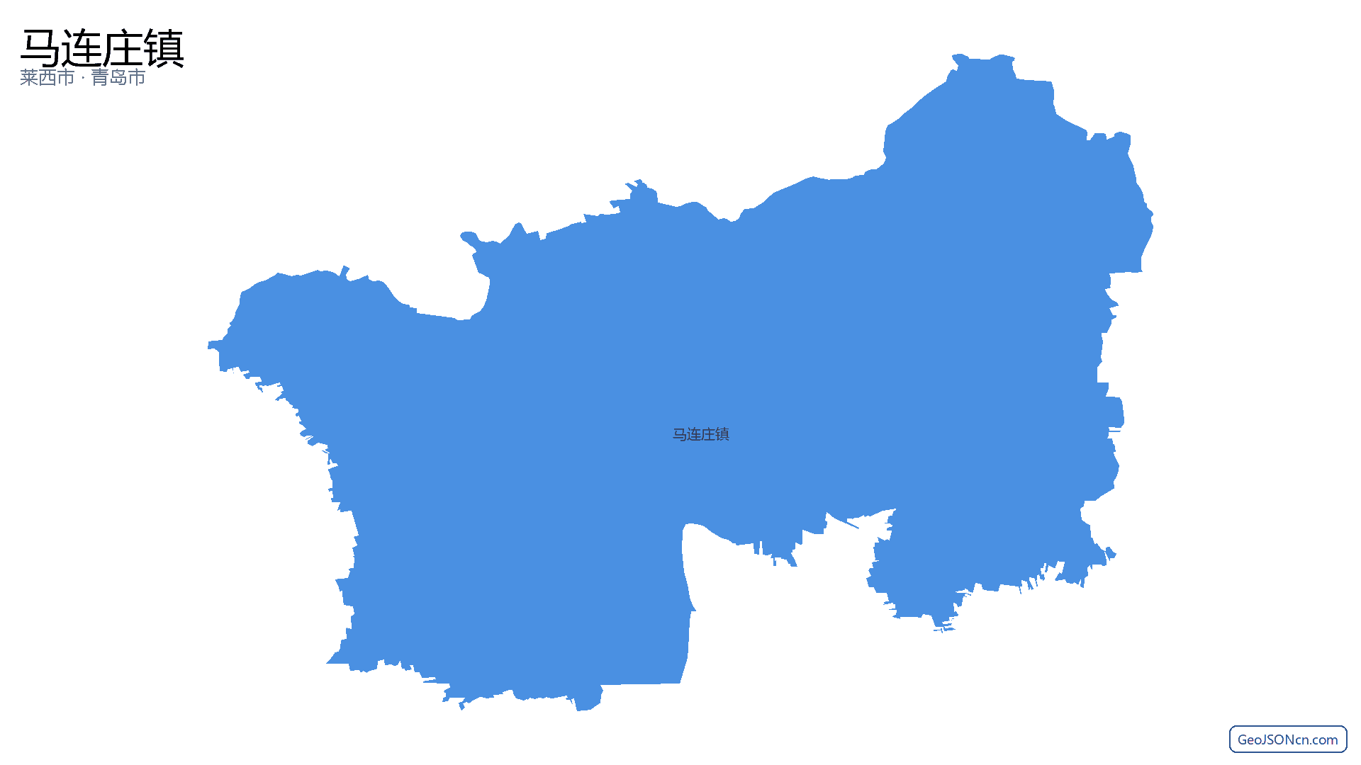 马连庄镇行政区划边界地图（莱西市·青岛市）,提供GeoJSON、SHP矢量边界数据下载及高清地图大图(PNG/JPG) - GeoJSONcn.com