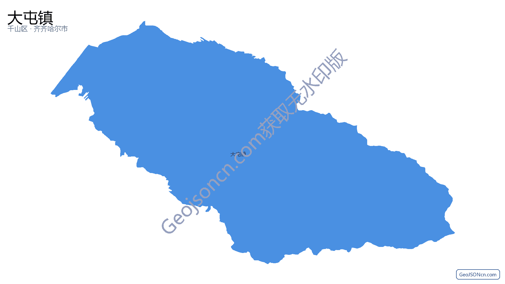 大屯镇行政区划边界地图(千山区·鞍山市),提供GeoJSON、SHP矢量边界数据下载及高清地图大图(PNG/JPG) - GeoJSONcn.com