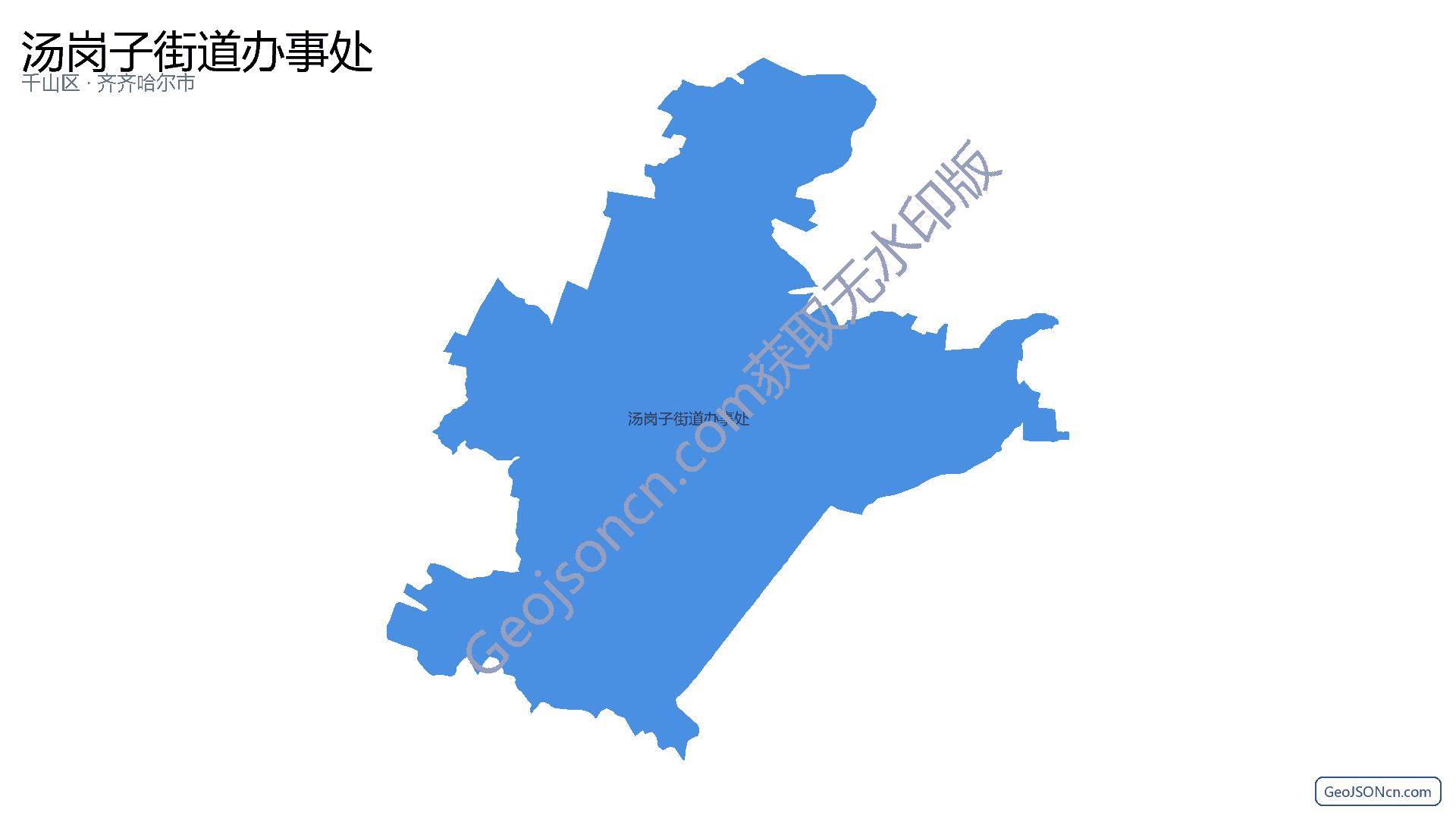 汤岗子街道办事处行政区划边界地图（千山区·鞍山市）,提供GeoJSON、SHP矢量边界数据下载及高清地图大图(PNG/JPG) - GeoJSONcn.com