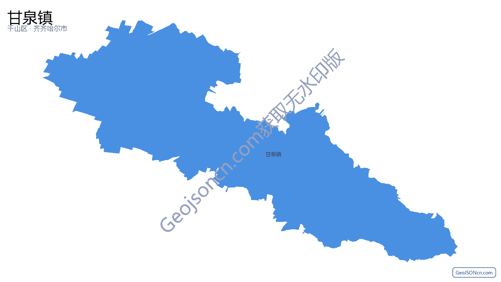甘泉镇行政区划边界地图（千山区·鞍山市）,提供GeoJSON、SHP矢量边界数据下载及高清地图大图(PNG/JPG) - GeoJSONcn.com