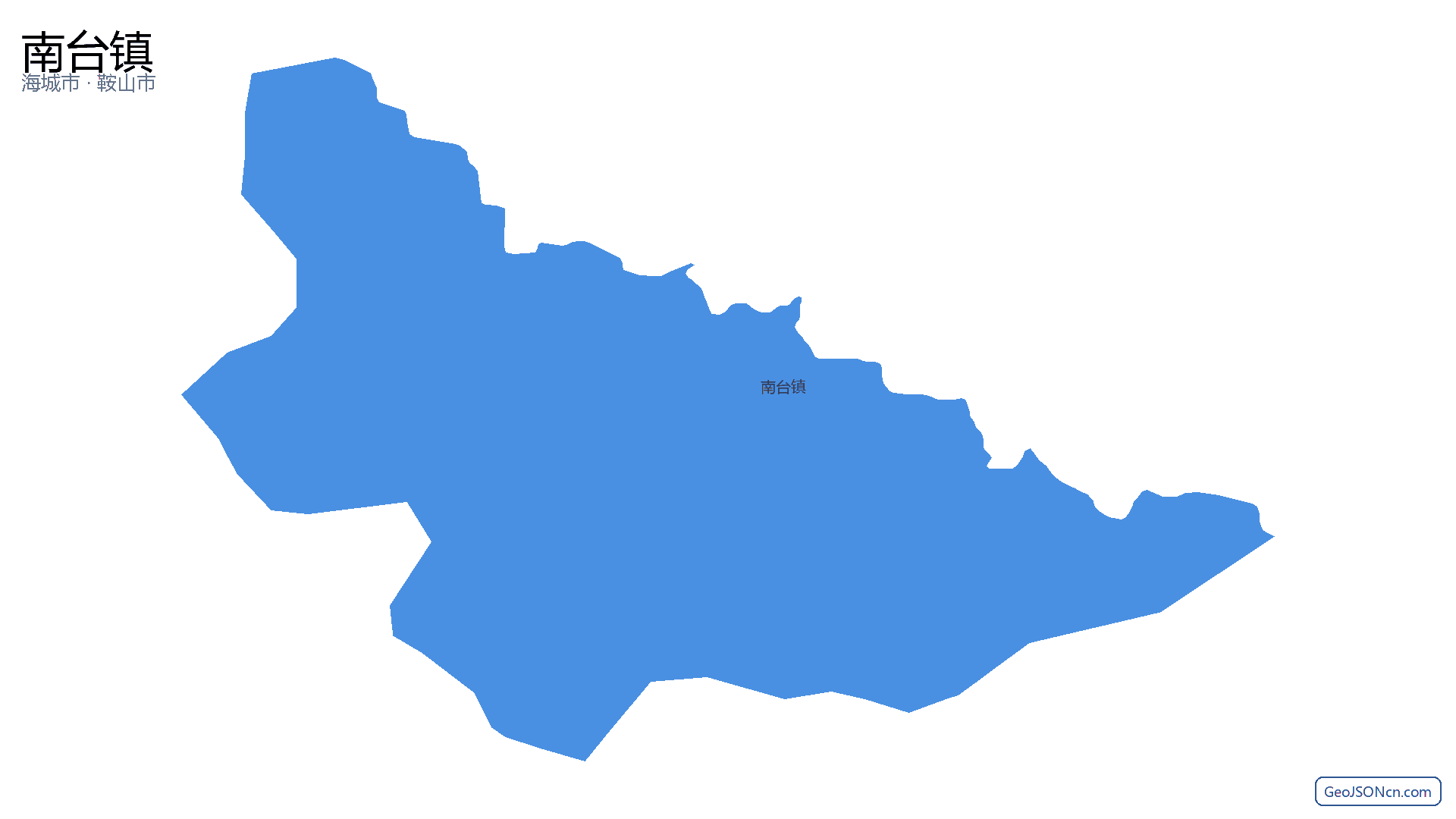 南台镇行政区划边界地图（海城市·鞍山市）,提供GeoJSON、SHP矢量边界数据下载及高清地图大图(PNG/JPG) - GeoJSONcn.com