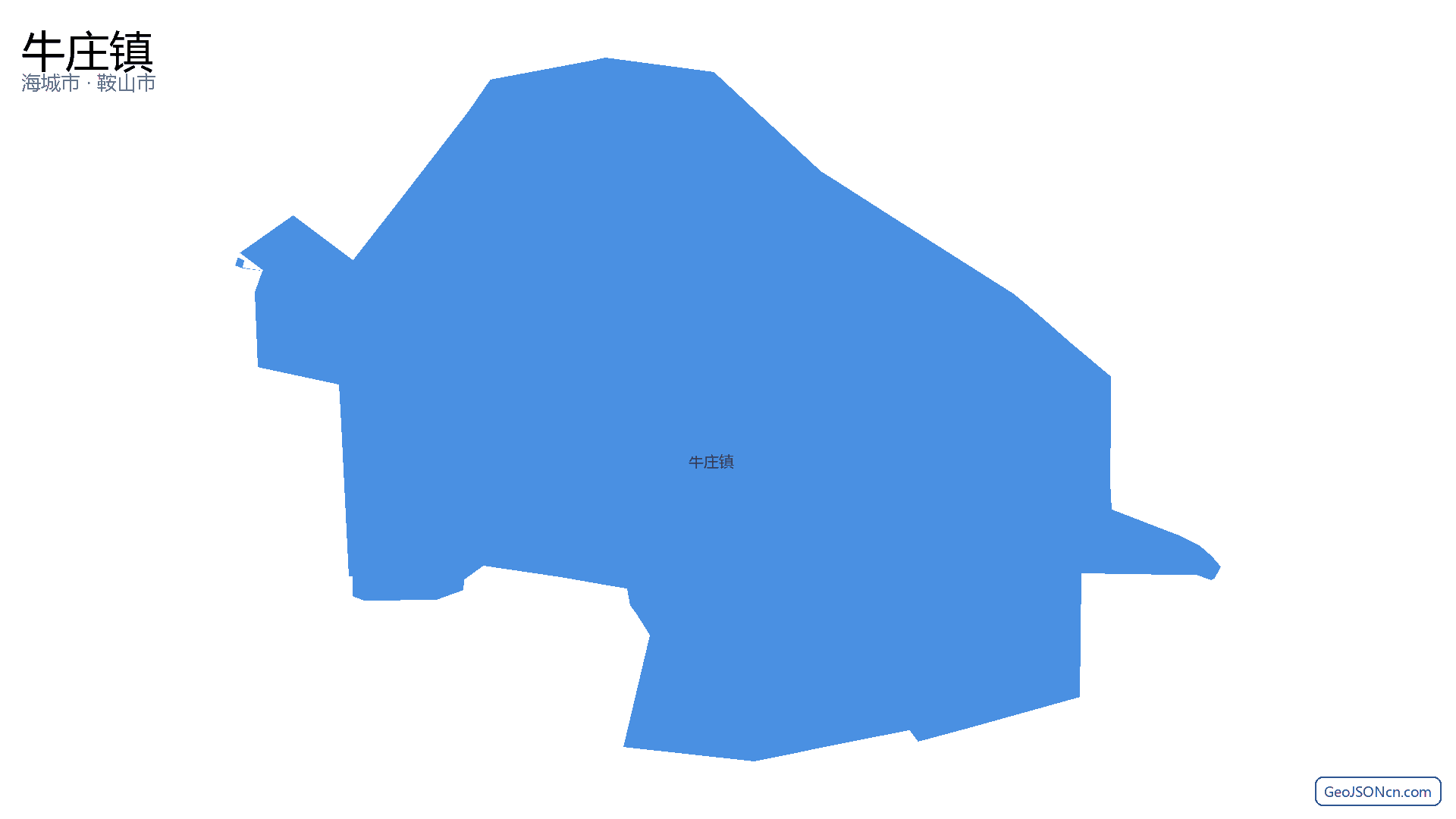 牛庄镇行政区划边界地图（海城市·鞍山市）,提供GeoJSON、SHP矢量边界数据下载及高清地图大图(PNG/JPG) - GeoJSONcn.com