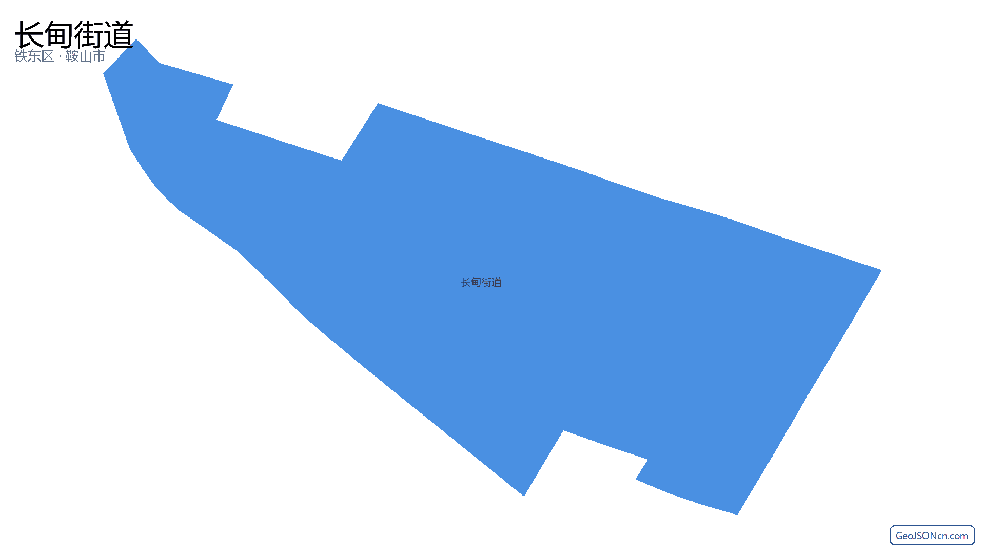 长甸街道行政区划边界地图（铁东区·鞍山市）,提供GeoJSON、SHP矢量边界数据下载及高清地图大图(PNG/JPG) - GeoJSONcn.com