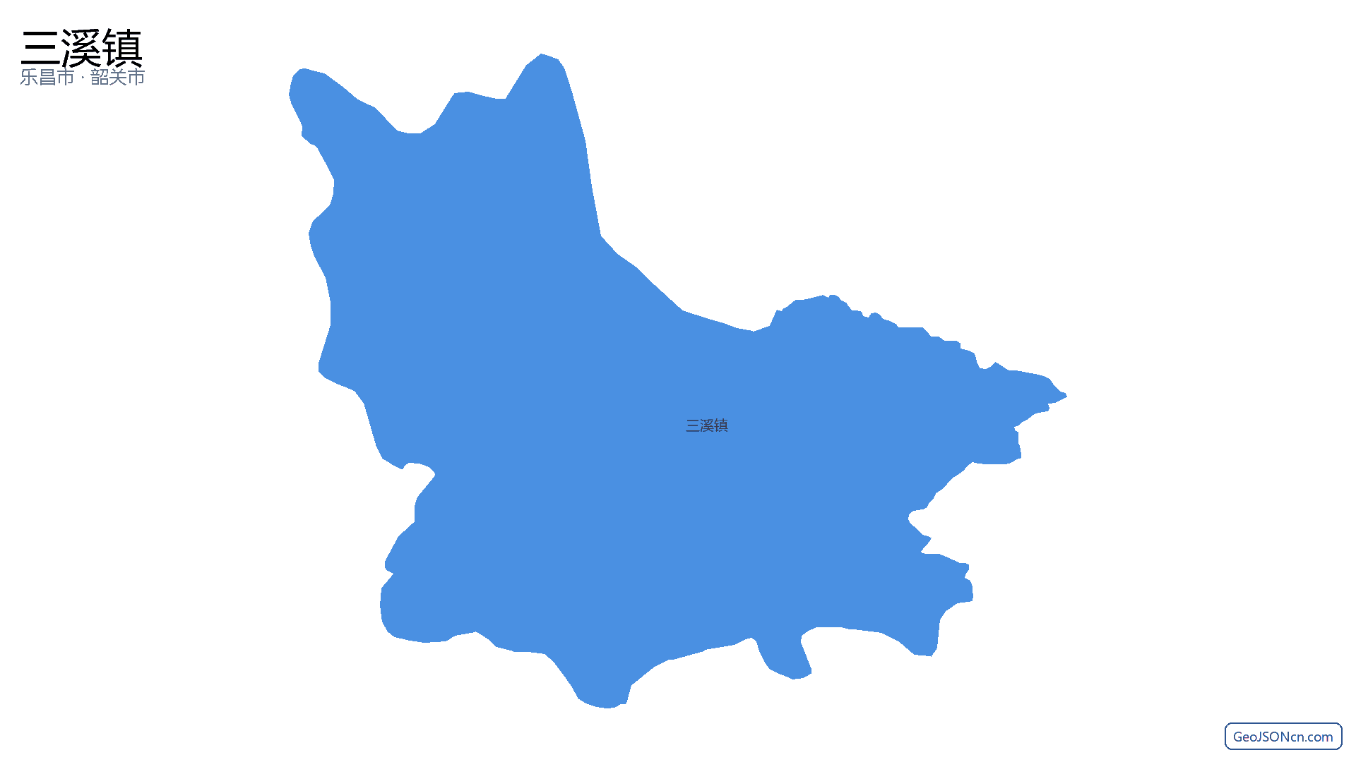 三溪镇行政区划边界地图（乐昌市·韶关市）,提供GeoJSON、SHP矢量边界数据下载及高清地图大图(PNG/JPG) - GeoJSONcn.com
