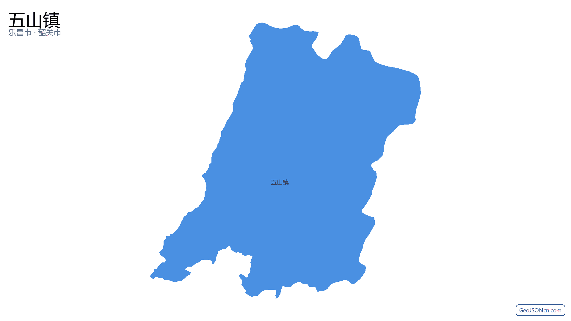 五山镇行政区划边界地图（乐昌市·韶关市）,提供GeoJSON、SHP矢量边界数据下载及高清地图大图(PNG/JPG) - GeoJSONcn.com