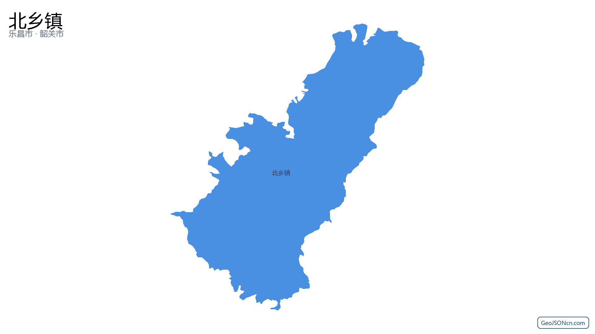 北乡镇行政区划边界地图（乐昌市·韶关市）,提供GeoJSON、SHP矢量边界数据下载及高清地图大图(PNG/JPG) - GeoJSONcn.com