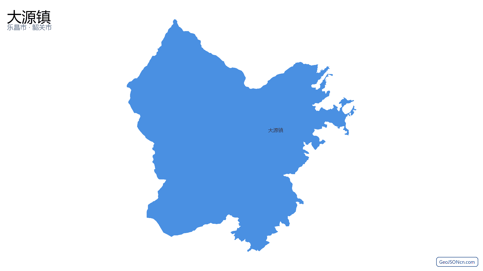 大源镇行政区划边界地图(乐昌市·韶关市),提供GeoJSON、SHP矢量边界数据下载及高清地图大图(PNG/JPG) - GeoJSONcn.com