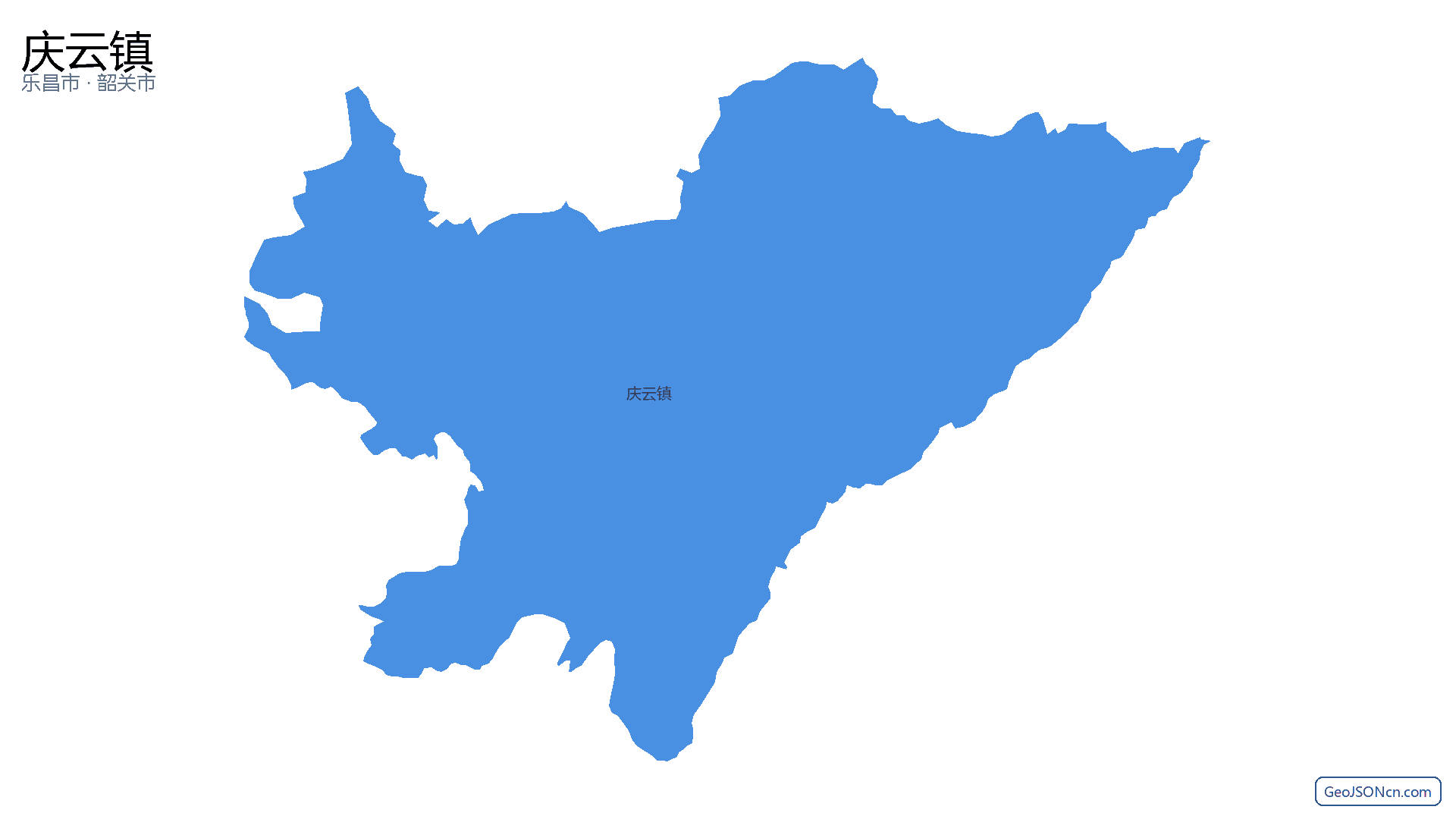 庆云镇行政区划边界地图(乐昌市·韶关市),提供GeoJSON、SHP矢量边界数据下载及高清地图大图(PNG/JPG) - GeoJSONcn.com