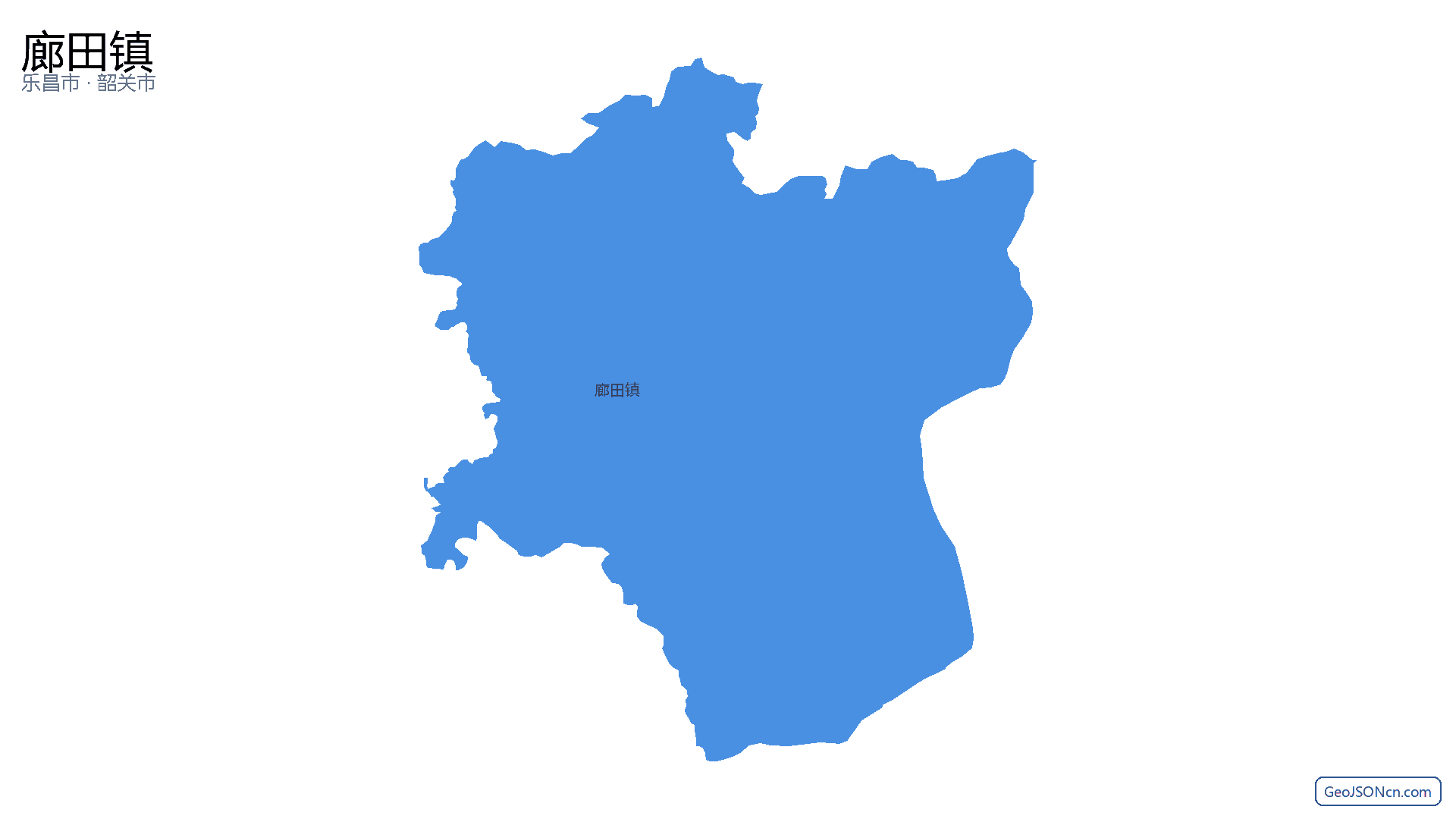 廊田镇行政区划边界地图（乐昌市·韶关市）,提供GeoJSON、SHP矢量边界数据下载及高清地图大图(PNG/JPG) - GeoJSONcn.com