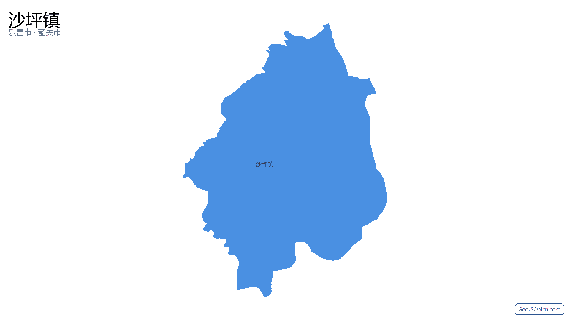 沙坪镇行政区划边界地图（乐昌市·韶关市）,提供GeoJSON、SHP矢量边界数据下载及高清地图大图(PNG/JPG) - GeoJSONcn.com