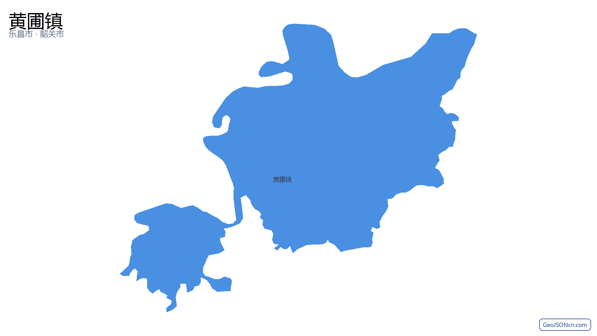 黄圃镇行政区划边界地图（乐昌市·韶关市）,提供GeoJSON、SHP矢量边界数据下载及高清地图大图(PNG/JPG) - GeoJSONcn.com