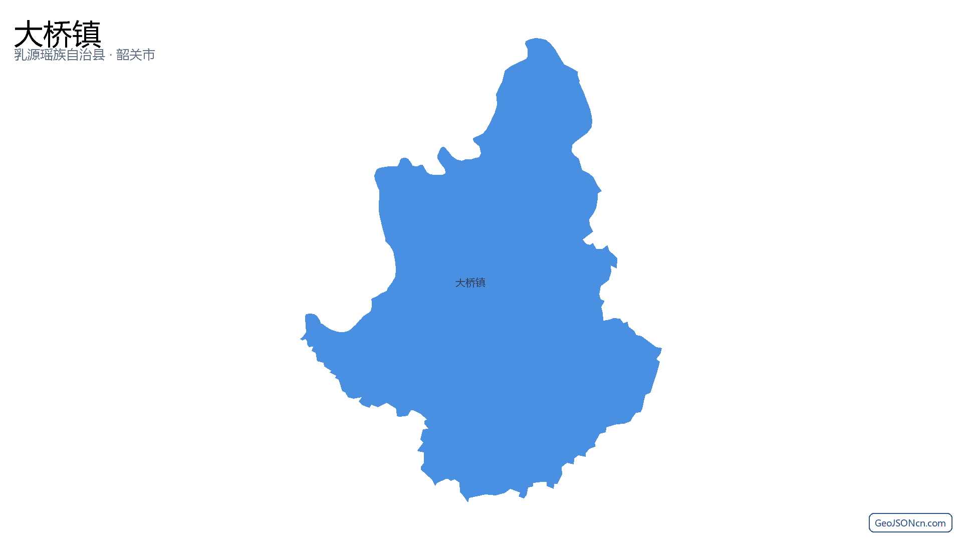 大桥镇行政区划边界地图（乳源瑶族自治县·韶关市）,提供GeoJSON、SHP矢量边界数据下载及高清地图大图(PNG/JPG) - GeoJSONcn.com