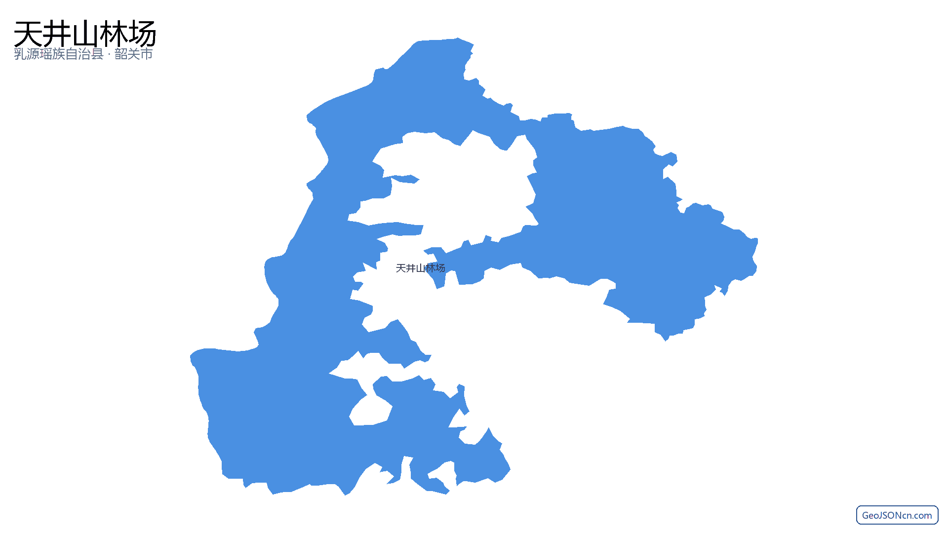 天井山林场行政区划边界地图(乳源瑶族自治县·韶关市),提供GeoJSON、SHP矢量边界数据下载及高清地图大图(PNG/JPG) - GeoJSONcn.com