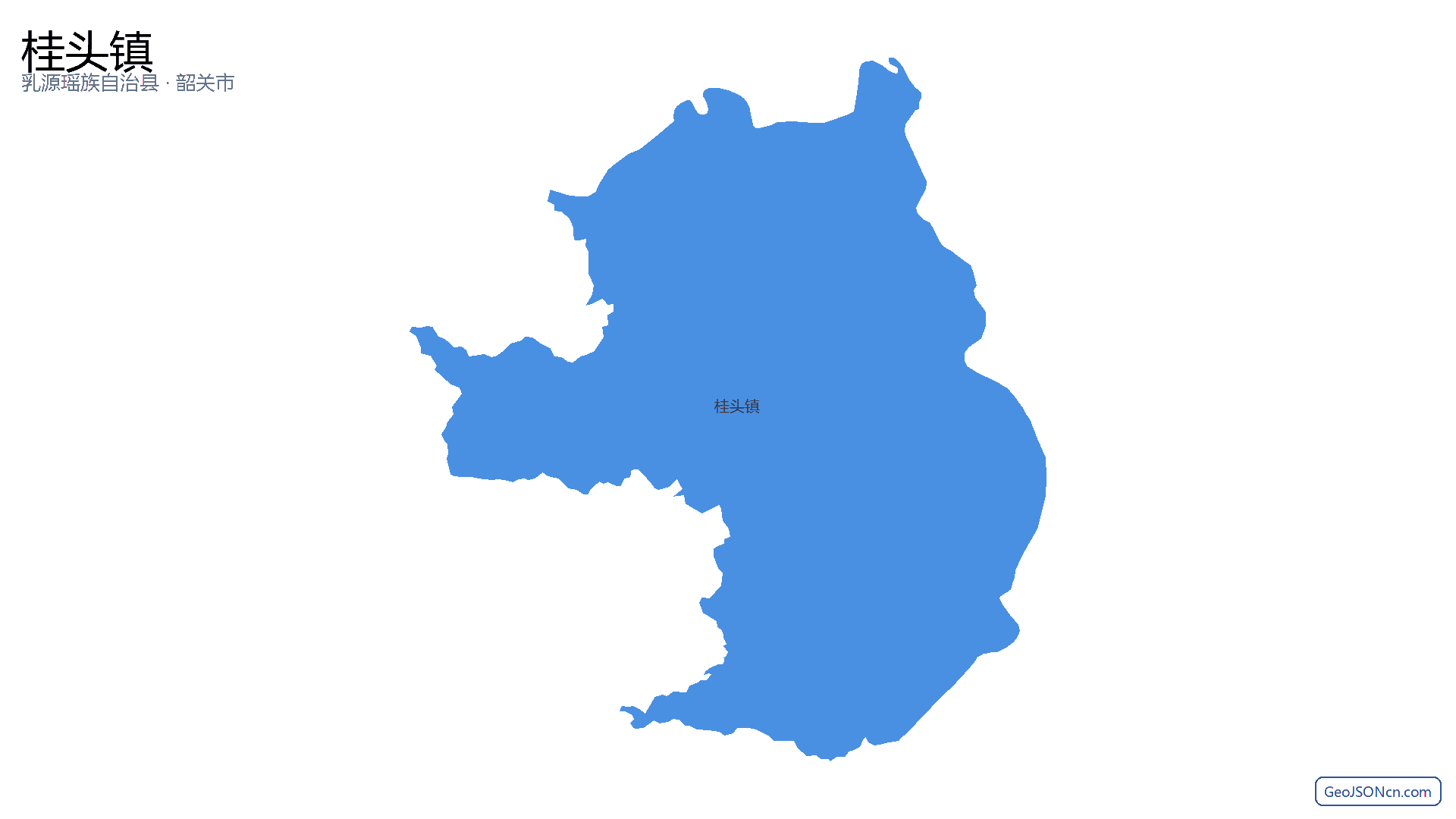 桂头镇行政区划边界地图（乳源瑶族自治县·韶关市）,提供GeoJSON、SHP矢量边界数据下载及高清地图大图(PNG/JPG) - GeoJSONcn.com