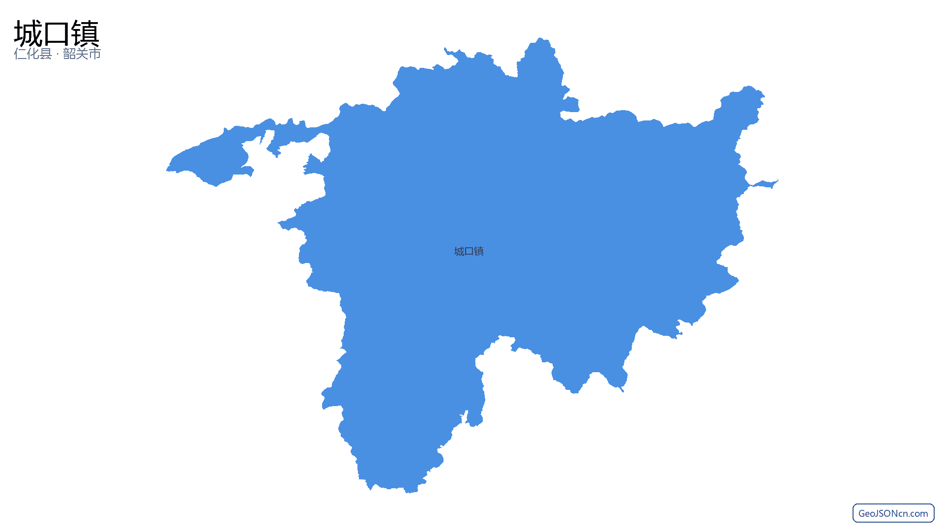 城口镇行政区划边界地图（仁化县·韶关市）,提供GeoJSON、SHP矢量边界数据下载及高清地图大图(PNG/JPG) - GeoJSONcn.com
