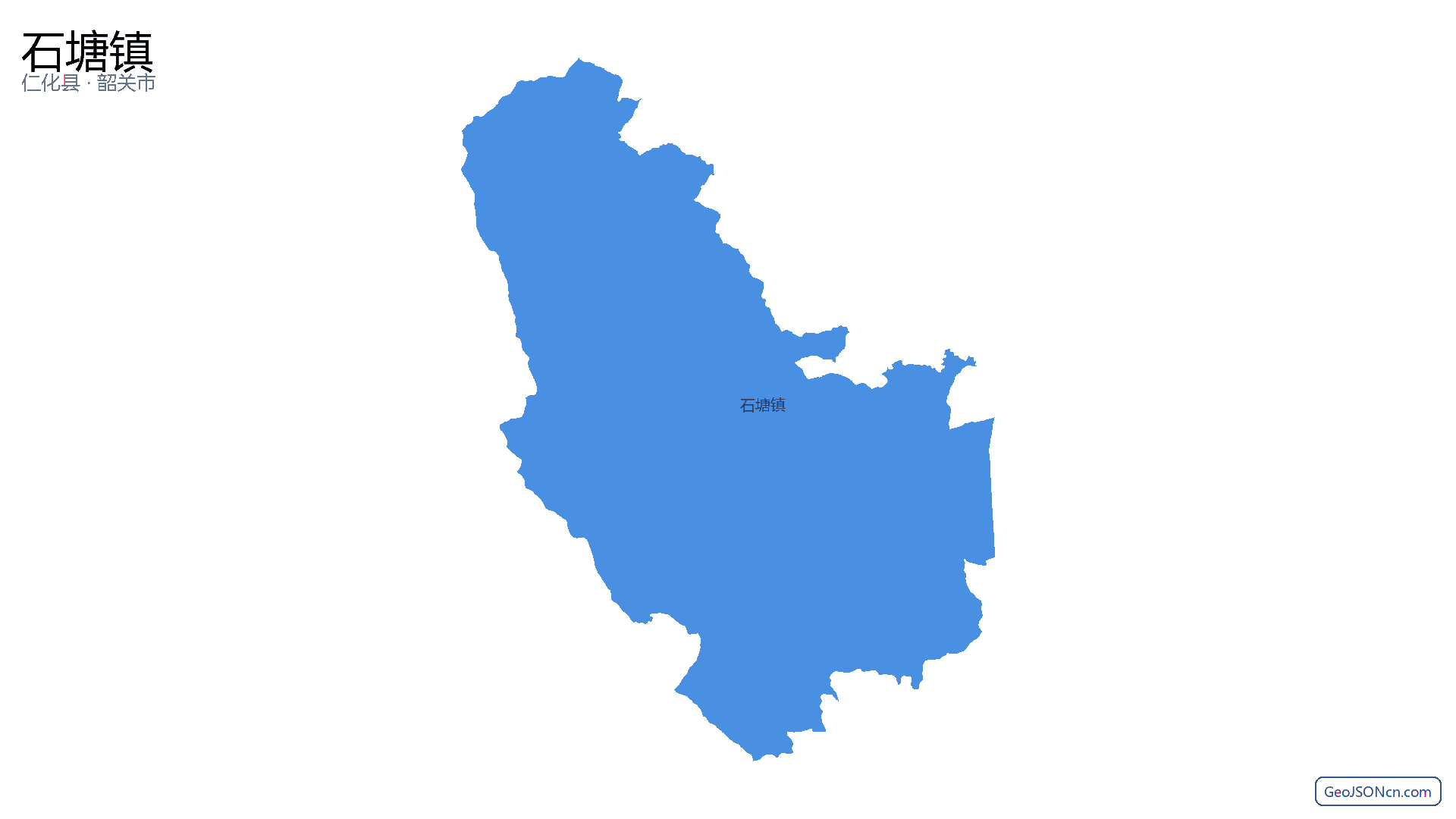 石塘镇行政区划边界地图（仁化县·韶关市）,提供GeoJSON、SHP矢量边界数据下载及高清地图大图(PNG/JPG) - GeoJSONcn.com