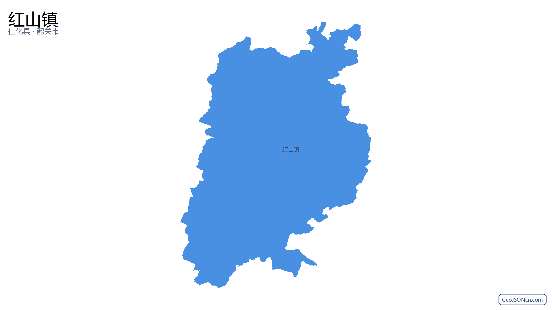 红山镇行政区划边界地图（仁化县·韶关市）,提供GeoJSON、SHP矢量边界数据下载及高清地图大图(PNG/JPG) - GeoJSONcn.com