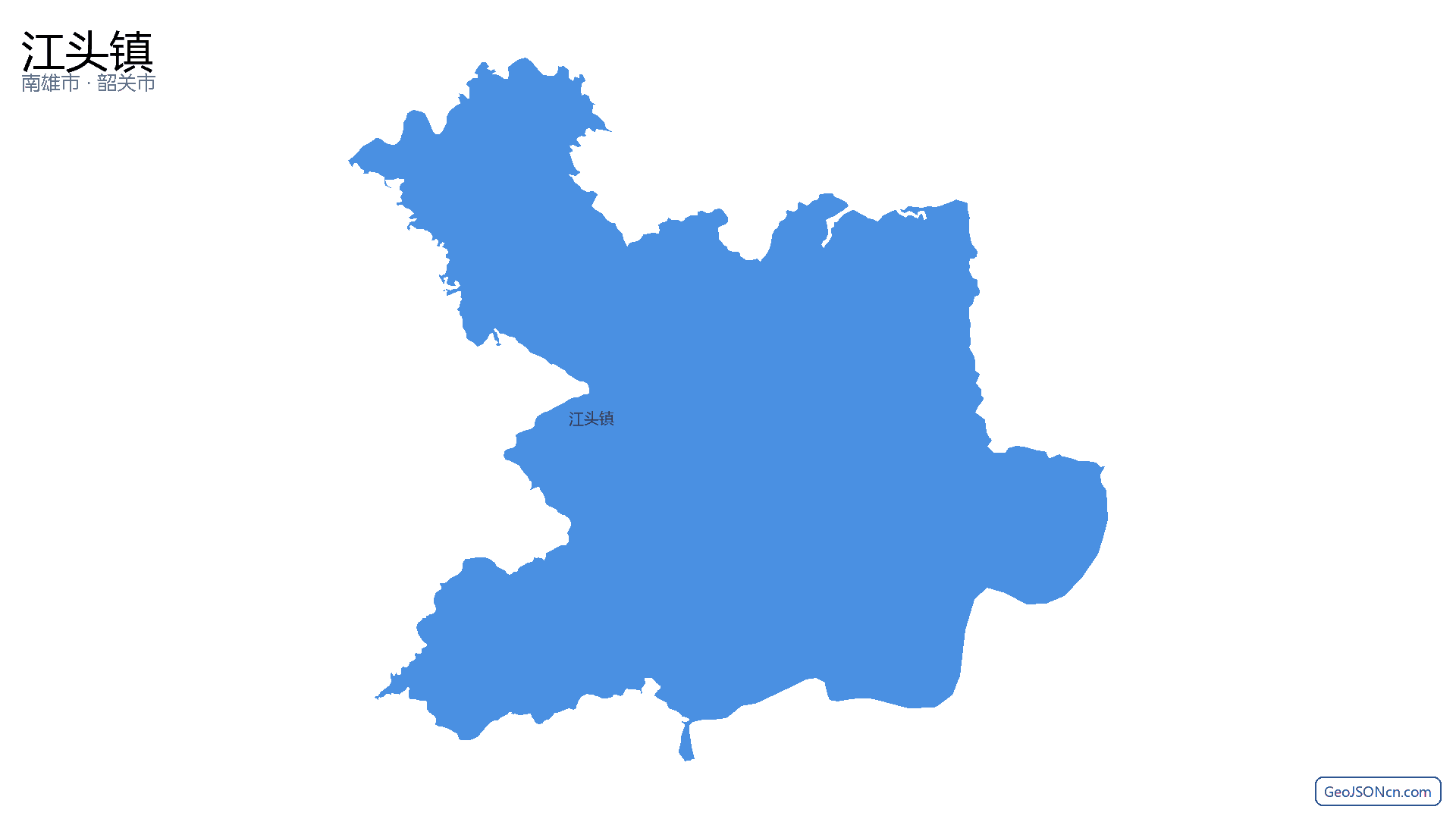 江头镇行政区划边界地图（南雄市·韶关市）,提供GeoJSON、SHP矢量边界数据下载及高清地图大图(PNG/JPG) - GeoJSONcn.com