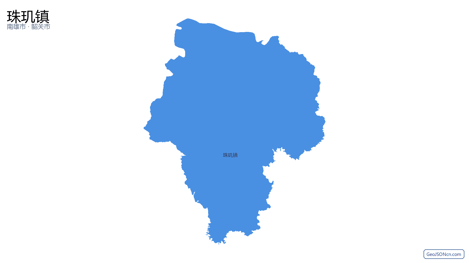 珠玑镇行政区划边界地图（南雄市·韶关市）,提供GeoJSON、SHP矢量边界数据下载及高清地图大图(PNG/JPG) - GeoJSONcn.com