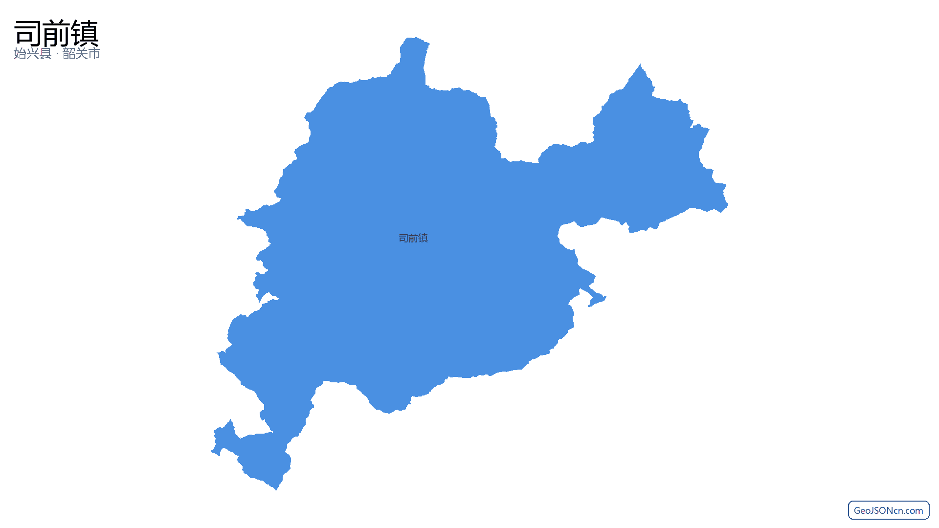 司前镇行政区划边界地图(始兴县·韶关市),提供GeoJSON、SHP矢量边界数据下载及高清地图大图(PNG/JPG) - GeoJSONcn.com
