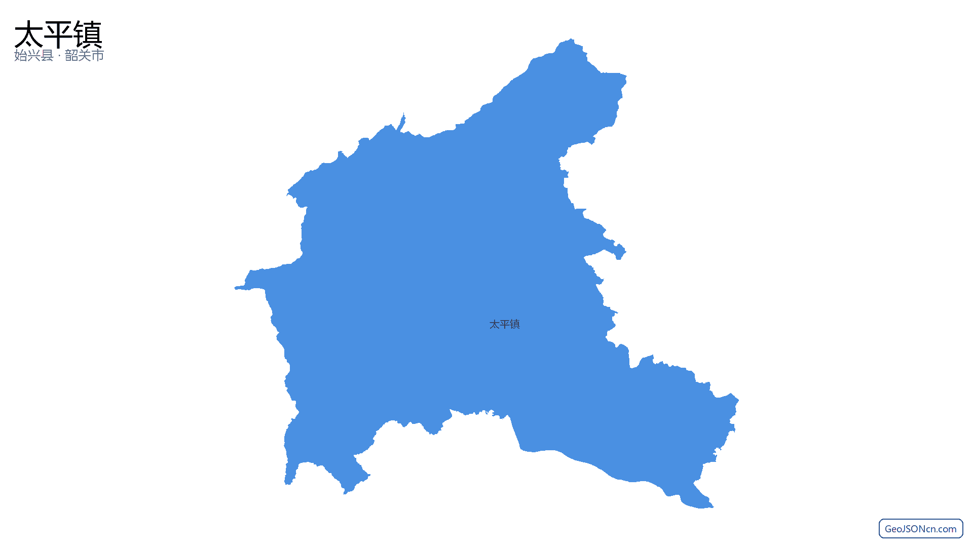 太平镇行政区划边界地图（始兴县·韶关市）,提供GeoJSON、SHP矢量边界数据下载及高清地图大图(PNG/JPG) - GeoJSONcn.com