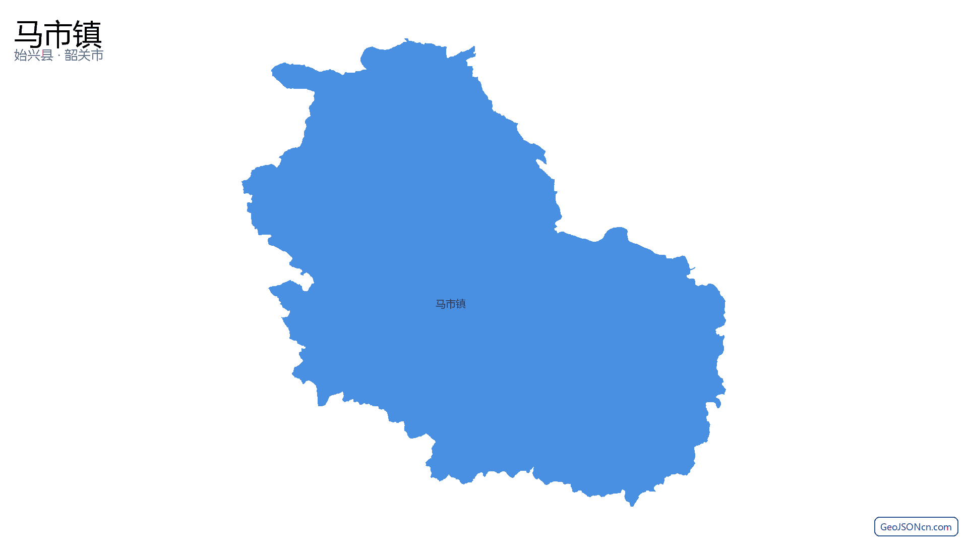 马市镇行政区划边界地图（始兴县·韶关市）,提供GeoJSON、SHP矢量边界数据下载及高清地图大图(PNG/JPG) - GeoJSONcn.com