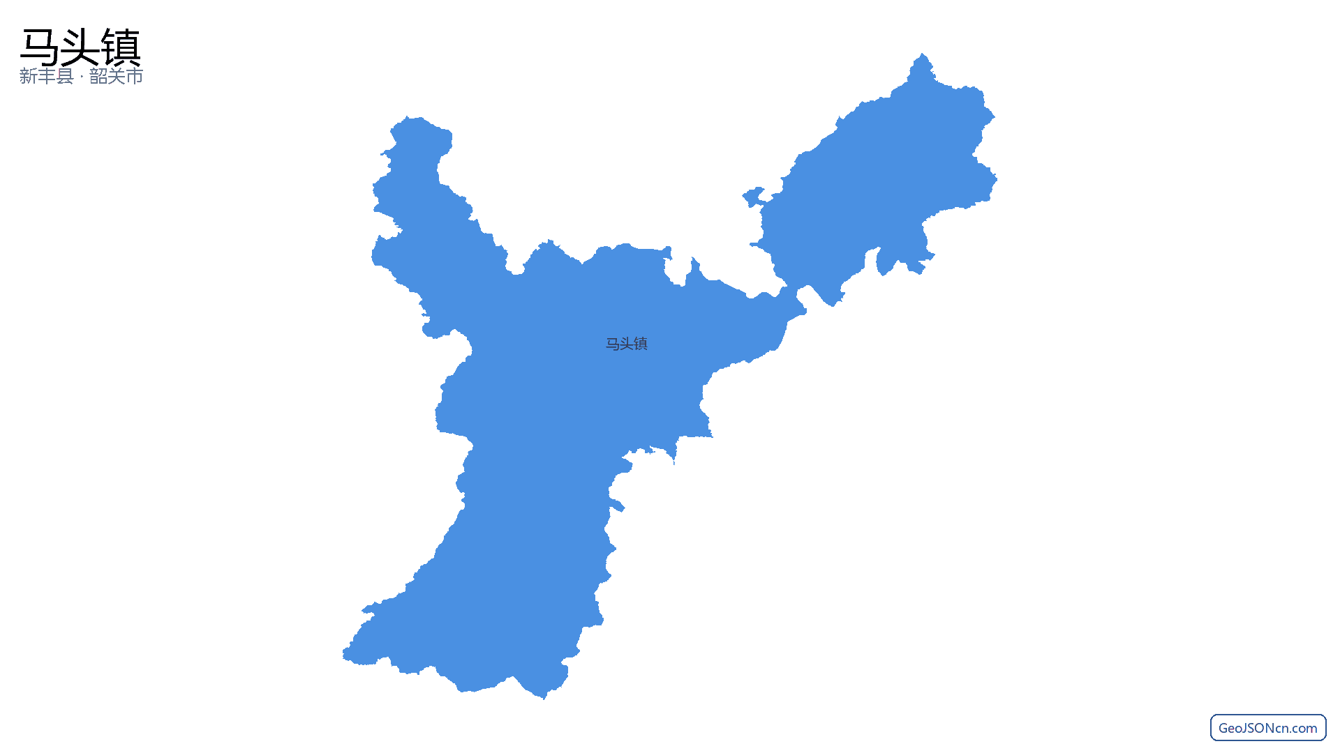 马头镇行政区划边界地图(新丰县·韶关市),提供GeoJSON、SHP矢量边界数据下载及高清地图大图(PNG/JPG) - GeoJSONcn.com