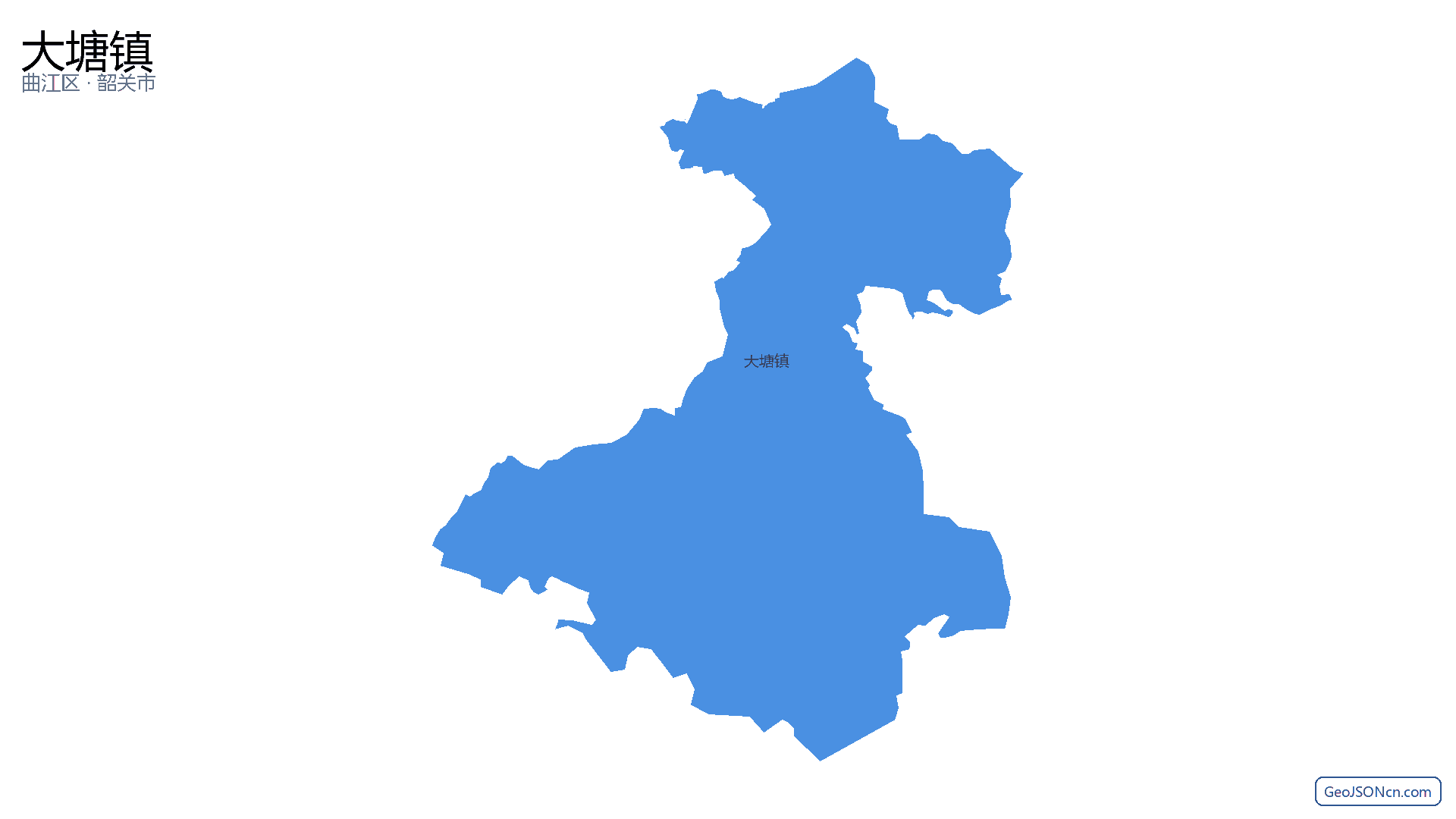 大塘镇行政区划边界地图(曲江区·韶关市),提供GeoJSON、SHP矢量边界数据下载及高清地图大图(PNG/JPG) - GeoJSONcn.com