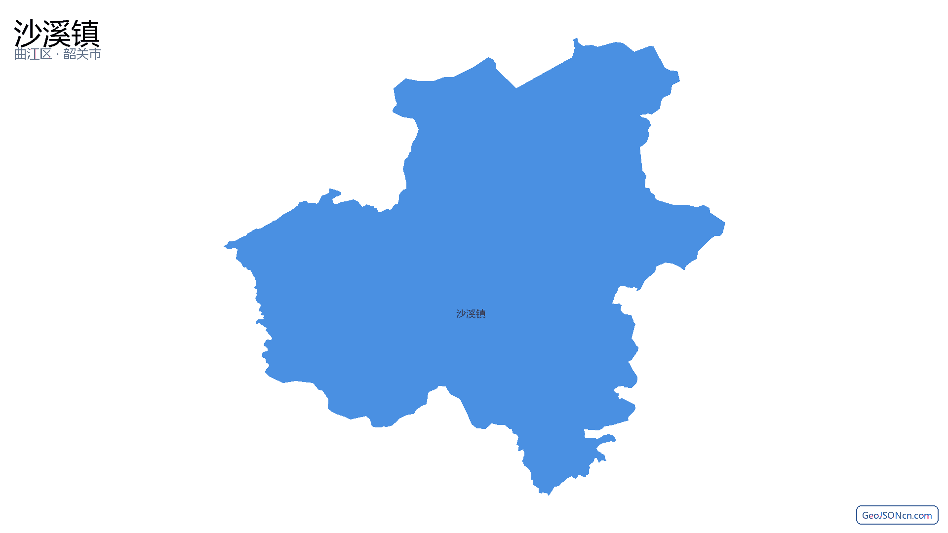 沙溪镇行政区划边界地图（曲江区·韶关市）,提供GeoJSON、SHP矢量边界数据下载及高清地图大图(PNG/JPG) - GeoJSONcn.com