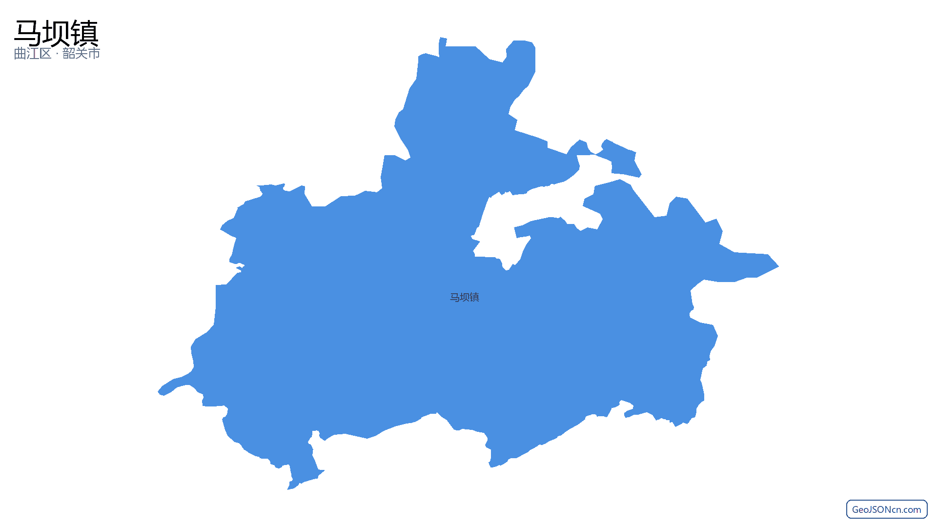 马坝镇行政区划边界地图(曲江区·韶关市),提供GeoJSON、SHP矢量边界数据下载及高清地图大图(PNG/JPG) - GeoJSONcn.com