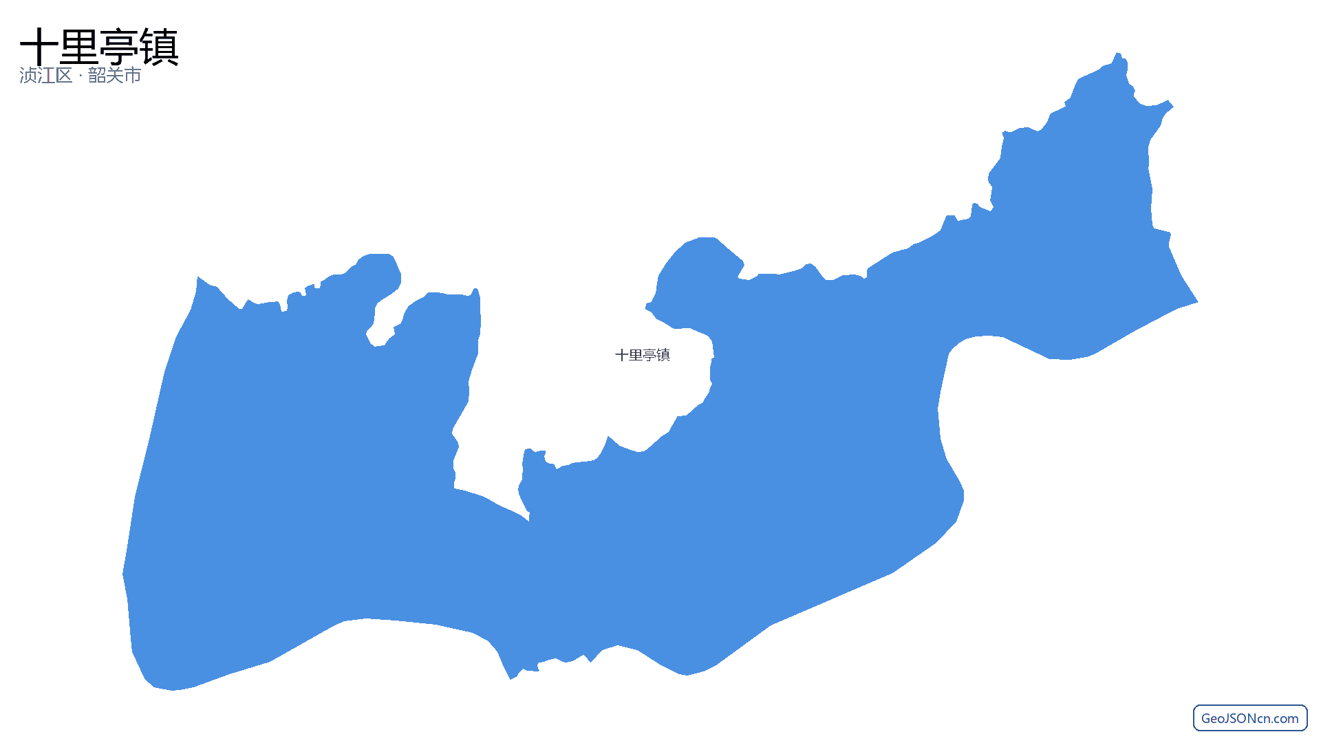 十里亭镇行政区划边界地图(浈江区·韶关市),提供GeoJSON、SHP矢量边界数据下载及高清地图大图(PNG/JPG) - GeoJSONcn.com
