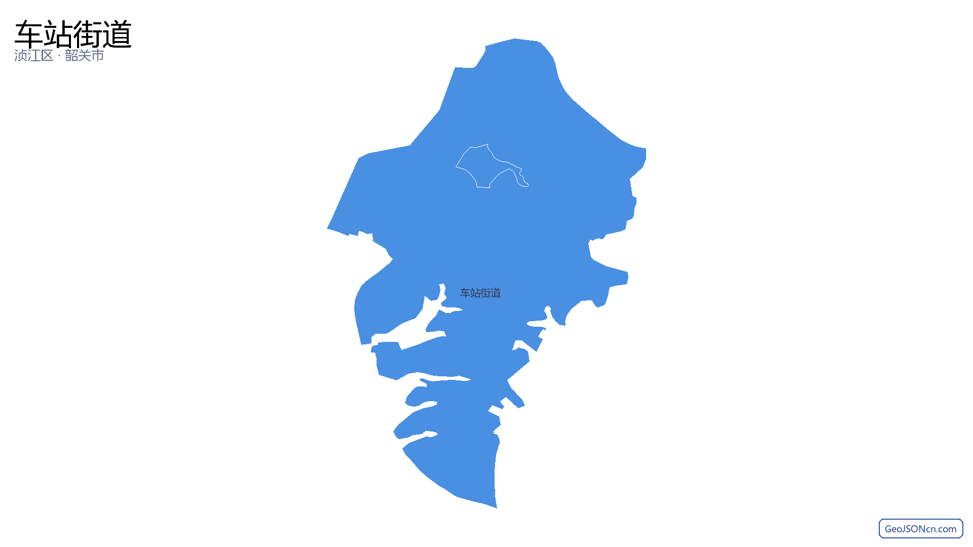 车站街道行政区划边界地图（浈江区·韶关市）,提供GeoJSON、SHP矢量边界数据下载及高清地图大图(PNG/JPG) - GeoJSONcn.com