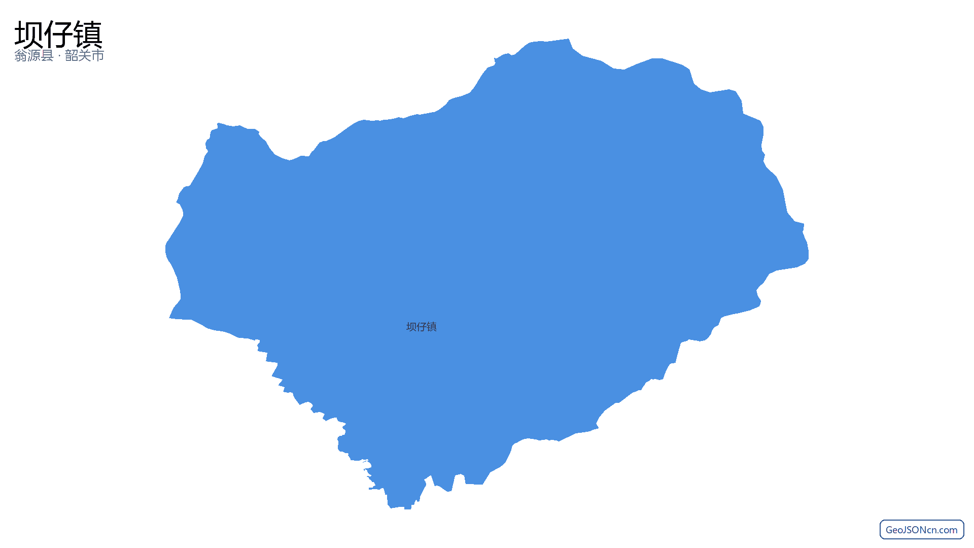 坝仔镇行政区划边界地图（翁源县·韶关市）,提供GeoJSON、SHP矢量边界数据下载及高清地图大图(PNG/JPG) - GeoJSONcn.com