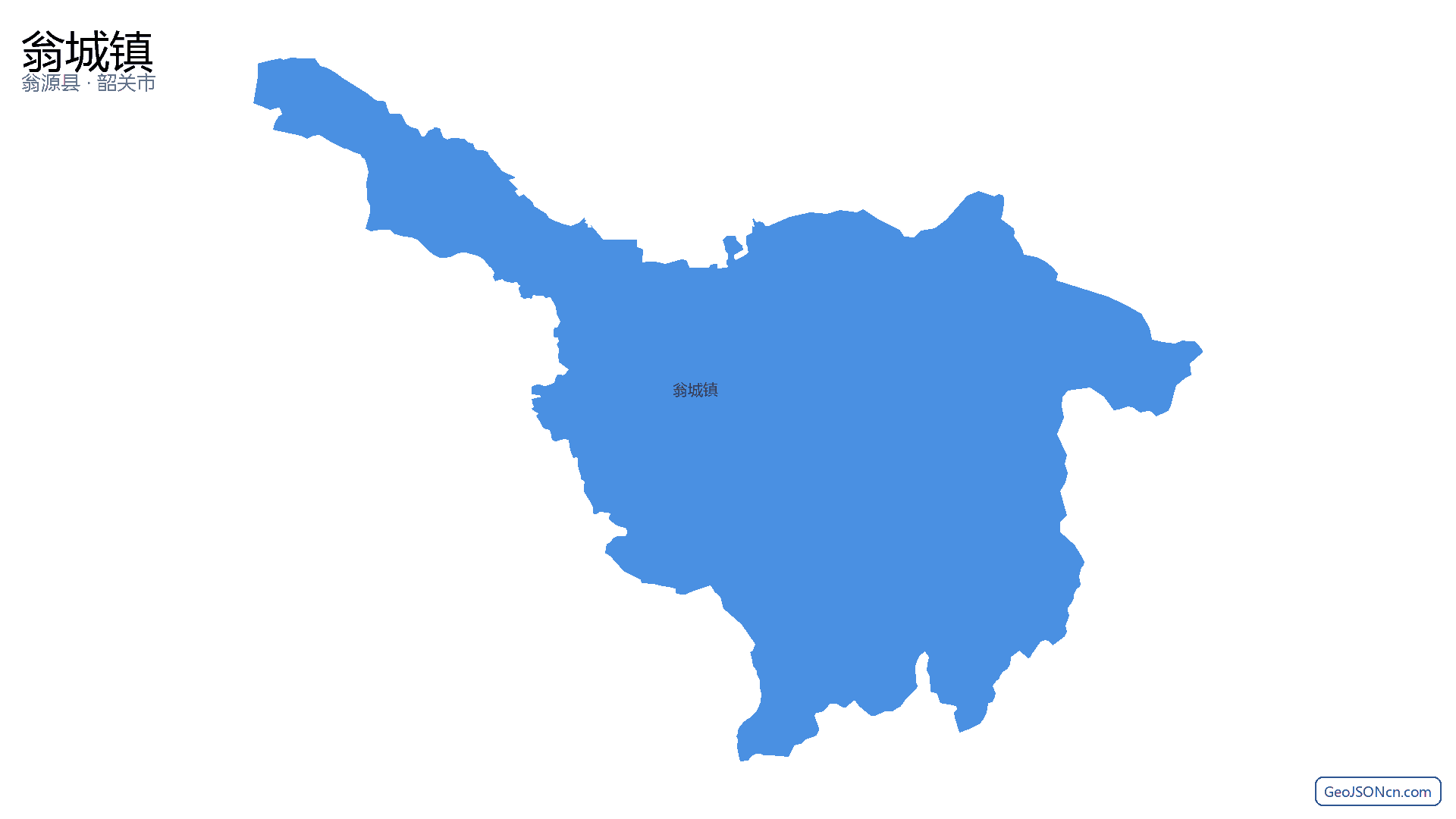 翁城镇行政区划边界地图(翁源县·韶关市),提供GeoJSON、SHP矢量边界数据下载及高清地图大图(PNG/JPG) - GeoJSONcn.com