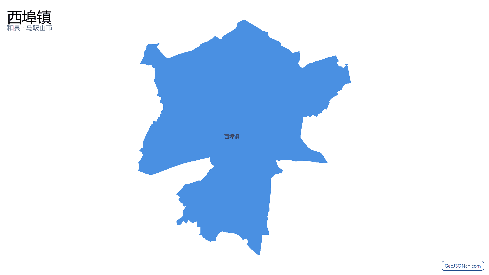 西埠镇行政区划边界地图（和县·马鞍山市）,提供GeoJSON、SHP矢量边界数据下载及高清地图大图(PNG/JPG) - GeoJSONcn.com