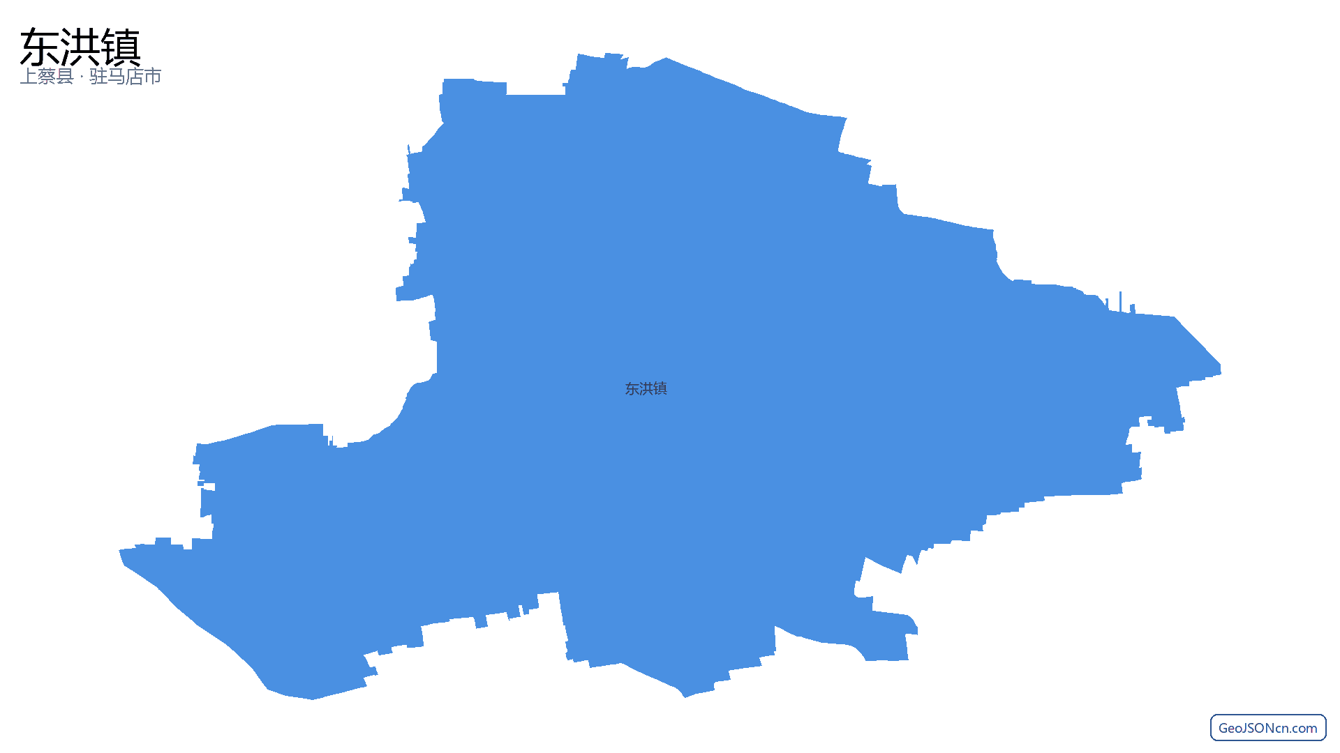 东洪镇行政区划边界地图(上蔡县·驻马店市),提供GeoJSON、SHP矢量边界数据下载及高清地图大图(PNG/JPG) - GeoJSONcn.com