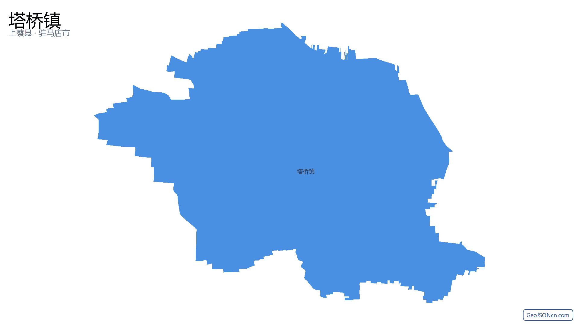 塔桥镇行政区划边界地图(上蔡县·驻马店市),提供GeoJSON、SHP矢量边界数据下载及高清地图大图(PNG/JPG) - GeoJSONcn.com