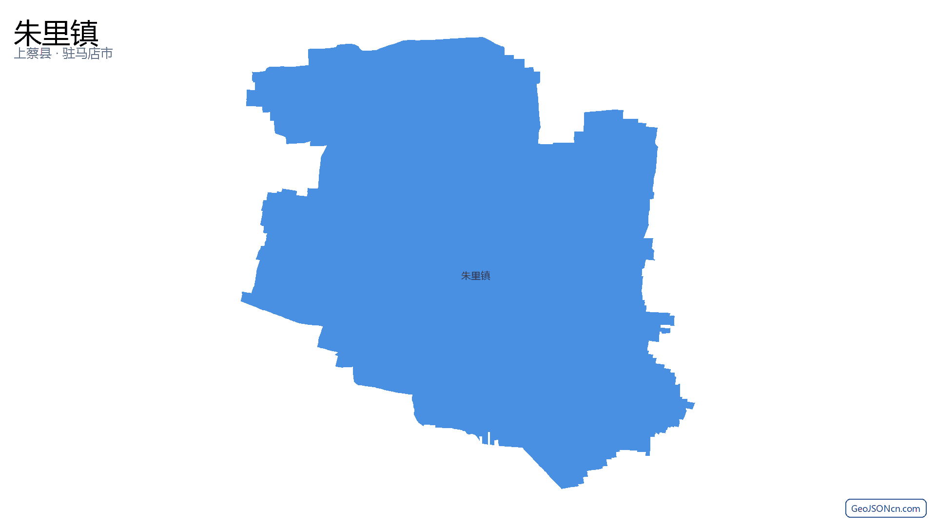 朱里镇行政区划边界地图（上蔡县·驻马店市）,提供GeoJSON、SHP矢量边界数据下载及高清地图大图(PNG/JPG) - GeoJSONcn.com