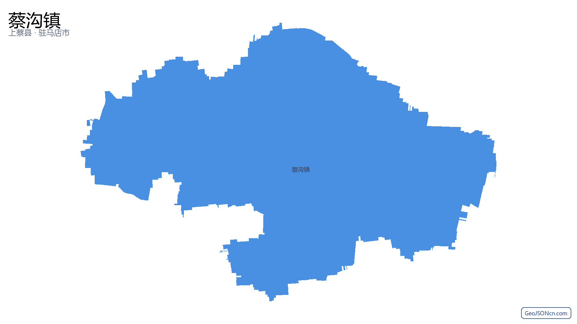 蔡沟镇行政区划边界地图(上蔡县·驻马店市),提供GeoJSON、SHP矢量边界数据下载及高清地图大图(PNG/JPG) - GeoJSONcn.com