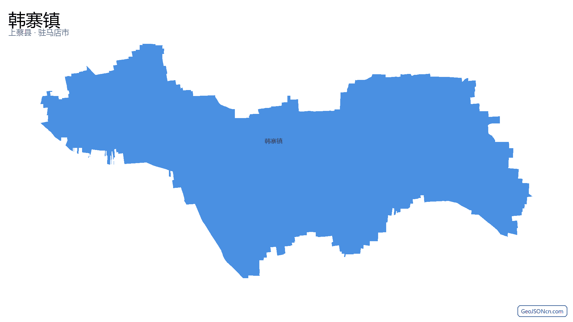 韩寨镇行政区划边界地图(上蔡县·驻马店市),提供GeoJSON、SHP矢量边界数据下载及高清地图大图(PNG/JPG) - GeoJSONcn.com
