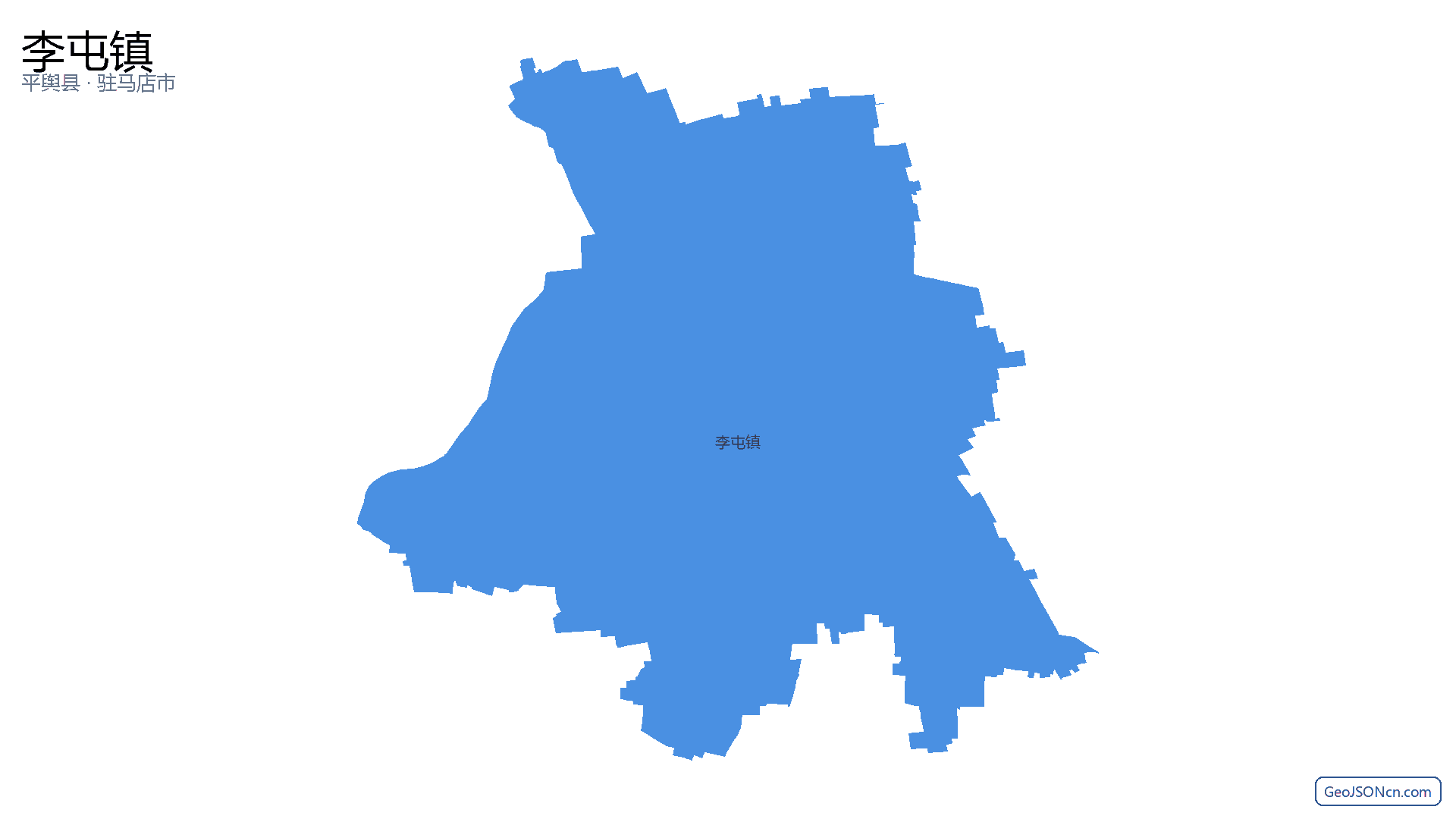 李屯镇行政区划边界地图（平舆县·驻马店市）,提供GeoJSON、SHP矢量边界数据下载及高清地图大图(PNG/JPG) - GeoJSONcn.com