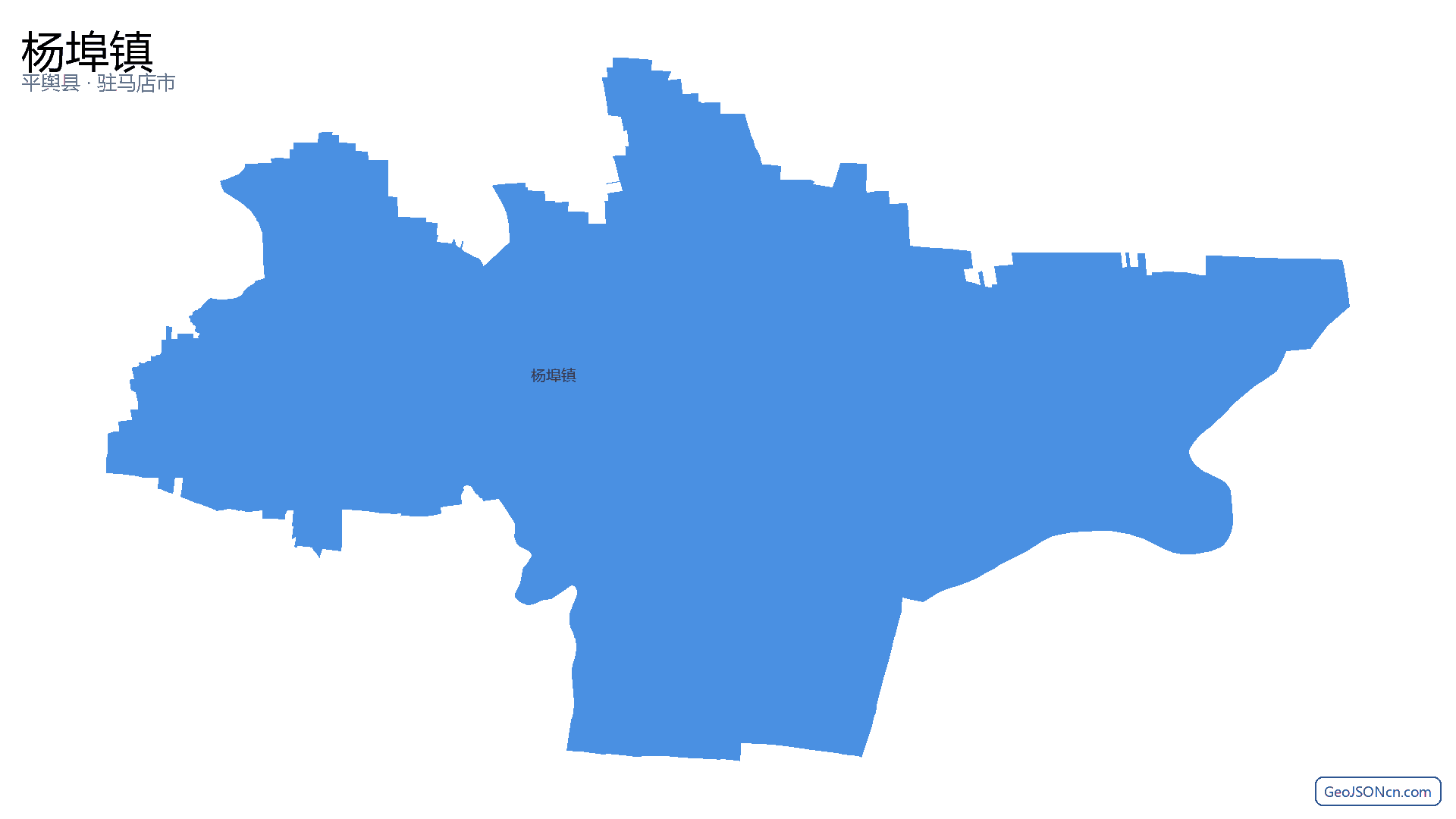 杨埠镇行政区划边界地图(平舆县·驻马店市),提供GeoJSON、SHP矢量边界数据下载及高清地图大图(PNG/JPG) - GeoJSONcn.com