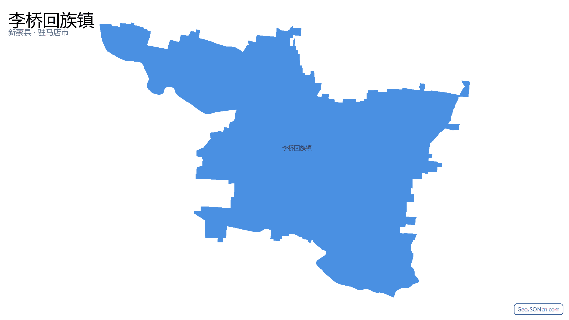 李桥回族镇行政区划边界地图（新蔡县·驻马店市）,提供GeoJSON、SHP矢量边界数据下载及高清地图大图(PNG/JPG) - GeoJSONcn.com