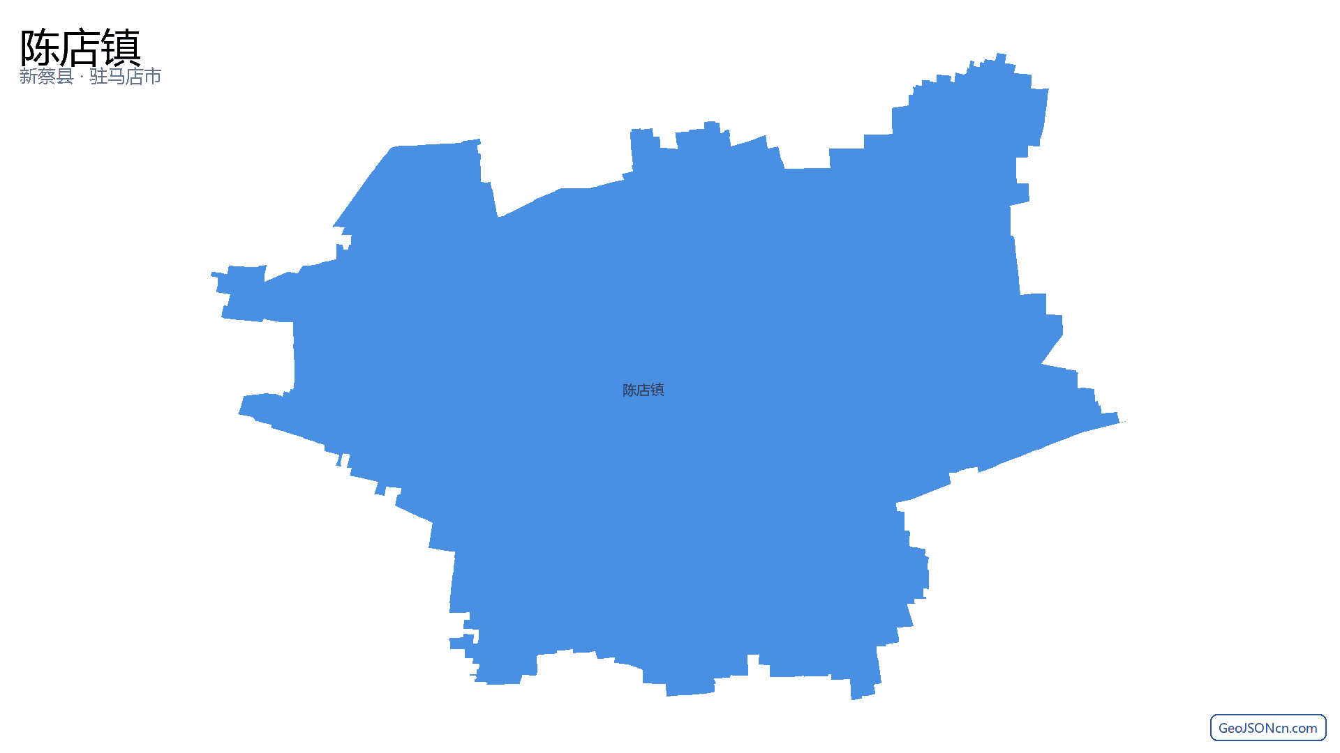 陈店镇行政区划边界地图（新蔡县·驻马店市）,提供GeoJSON、SHP矢量边界数据下载及高清地图大图(PNG/JPG) - GeoJSONcn.com