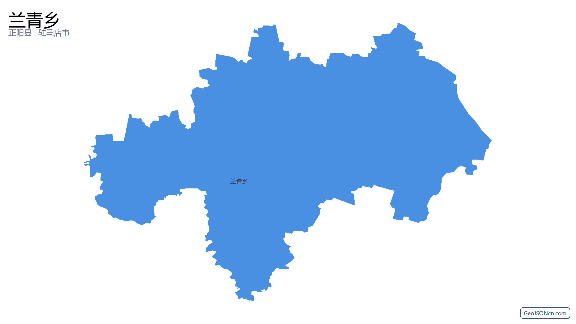 兰青乡行政区划边界地图（正阳县·驻马店市）,提供GeoJSON、SHP矢量边界数据下载及高清地图大图(PNG/JPG) - GeoJSONcn.com