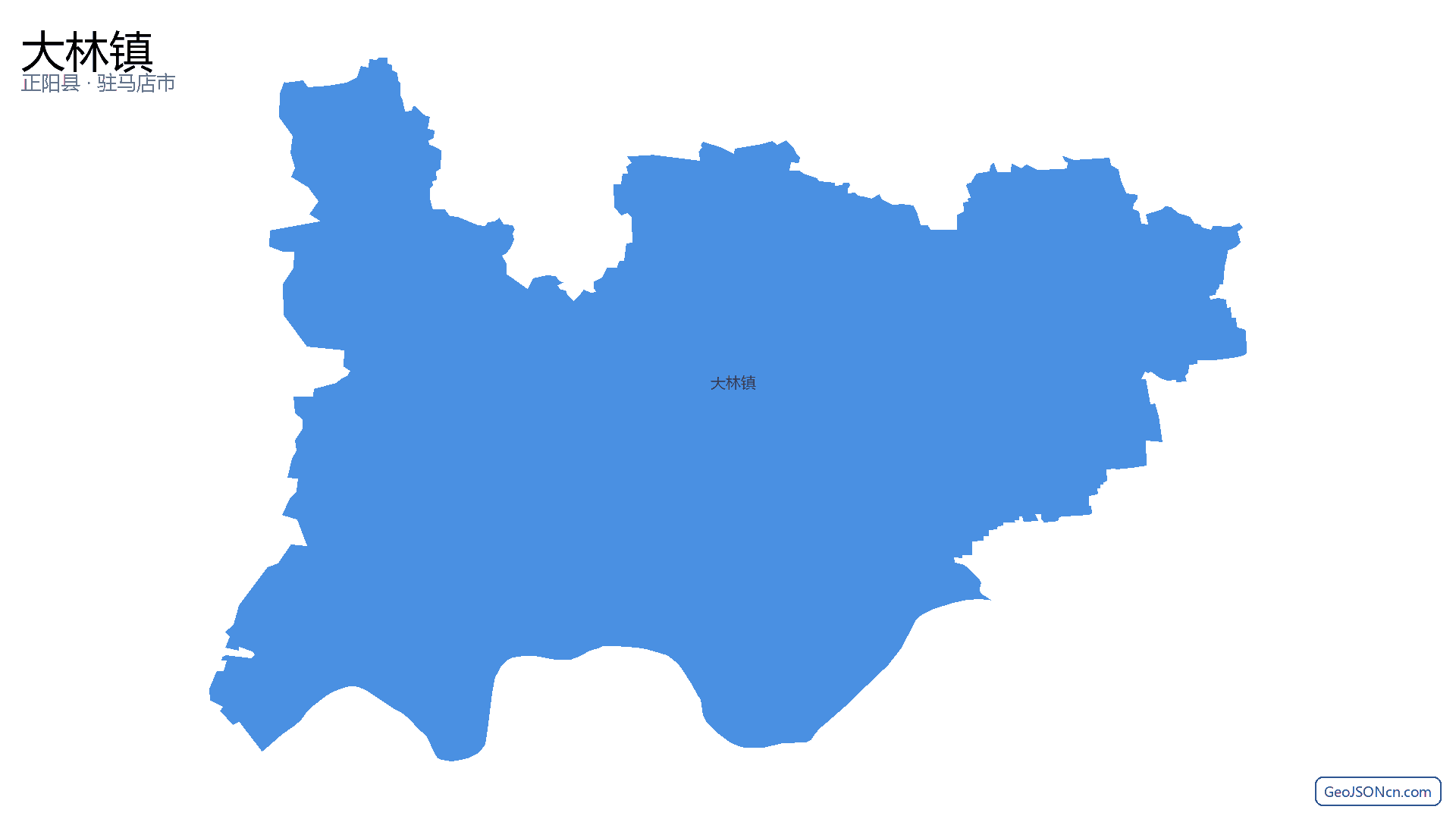 大林镇行政区划边界地图(正阳县·驻马店市),提供GeoJSON、SHP矢量边界数据下载及高清地图大图(PNG/JPG) - GeoJSONcn.com